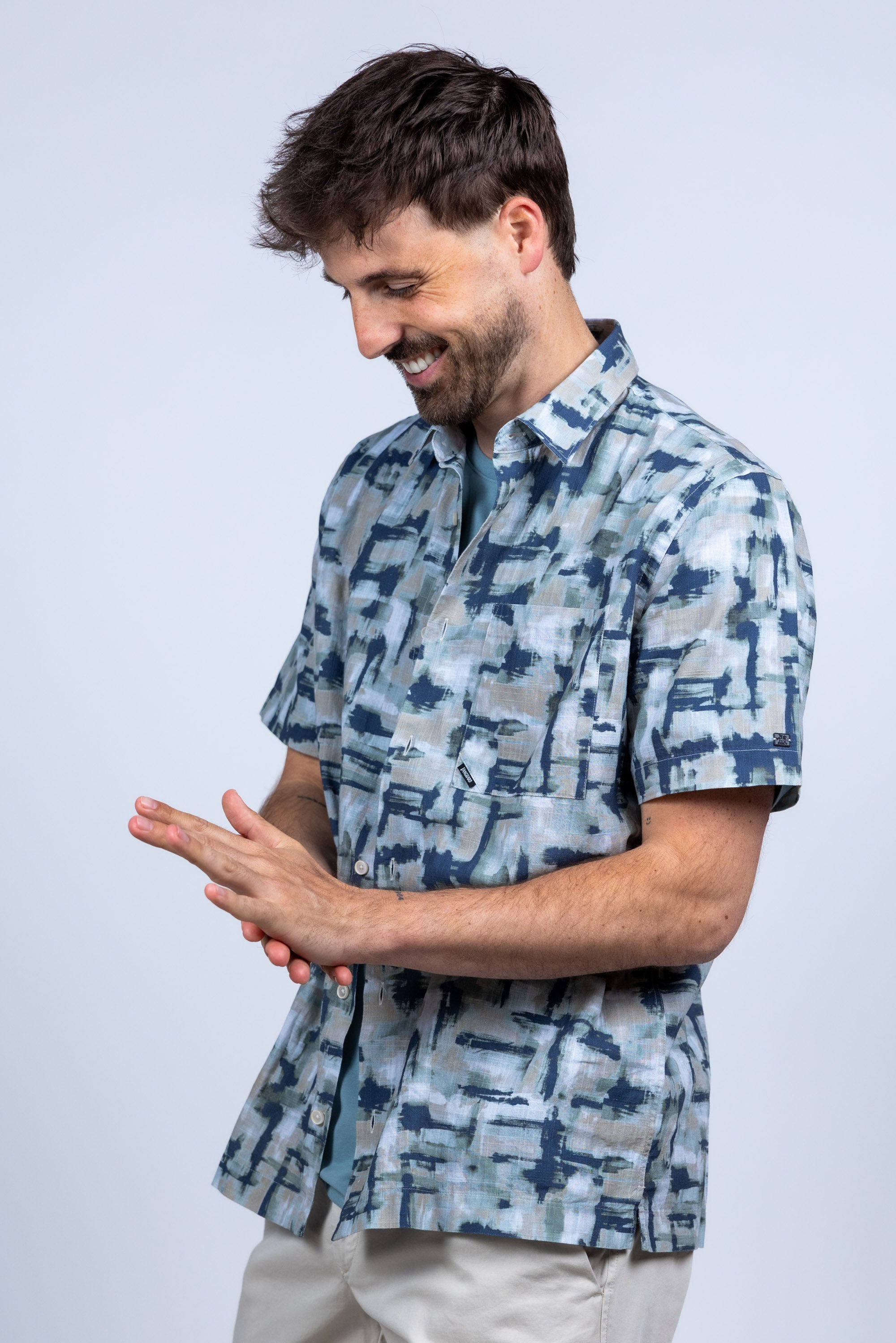 Overhemd met print - Khaki