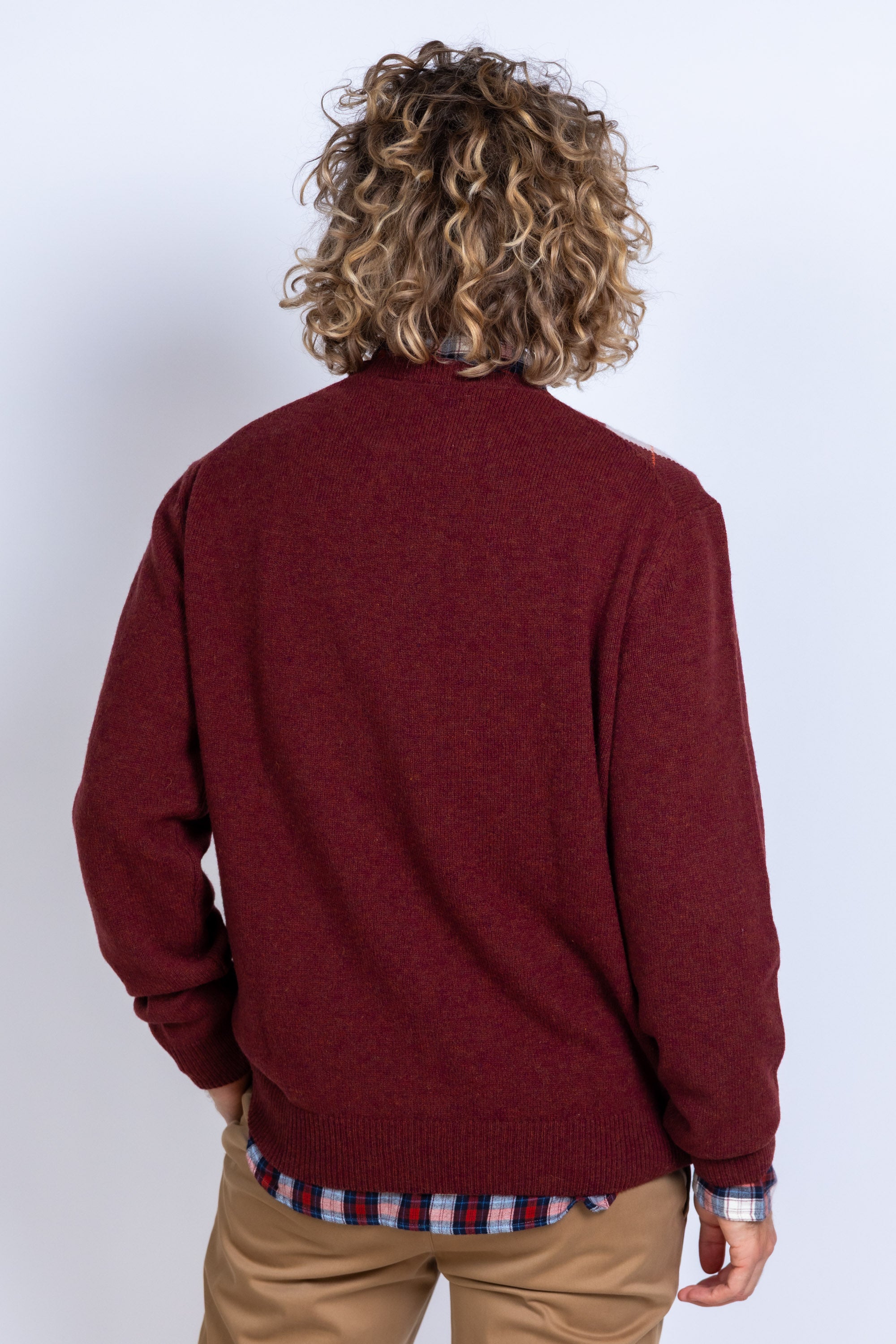 Trui met ruitpatroon - Brique