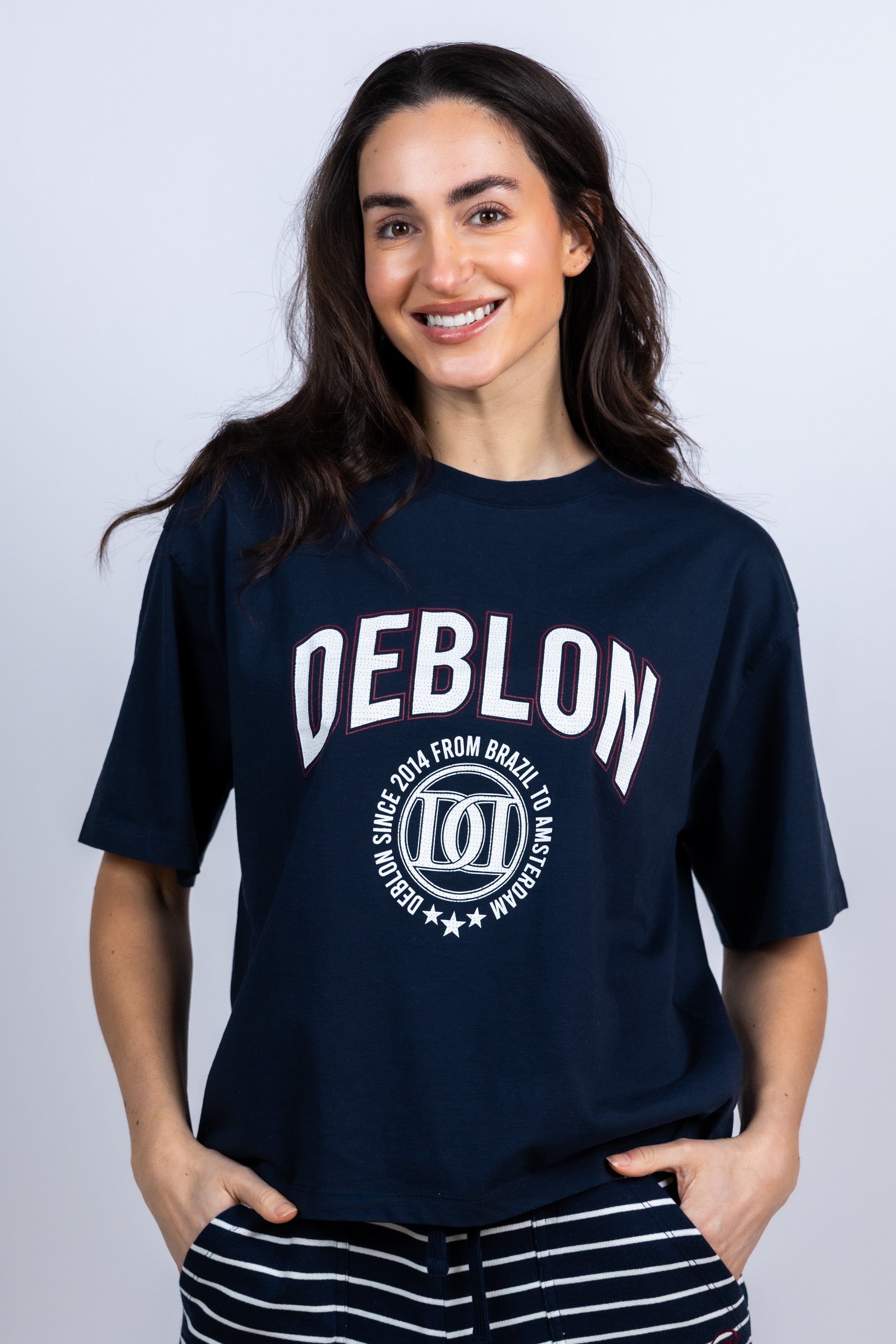 T-shirt met print - Marine