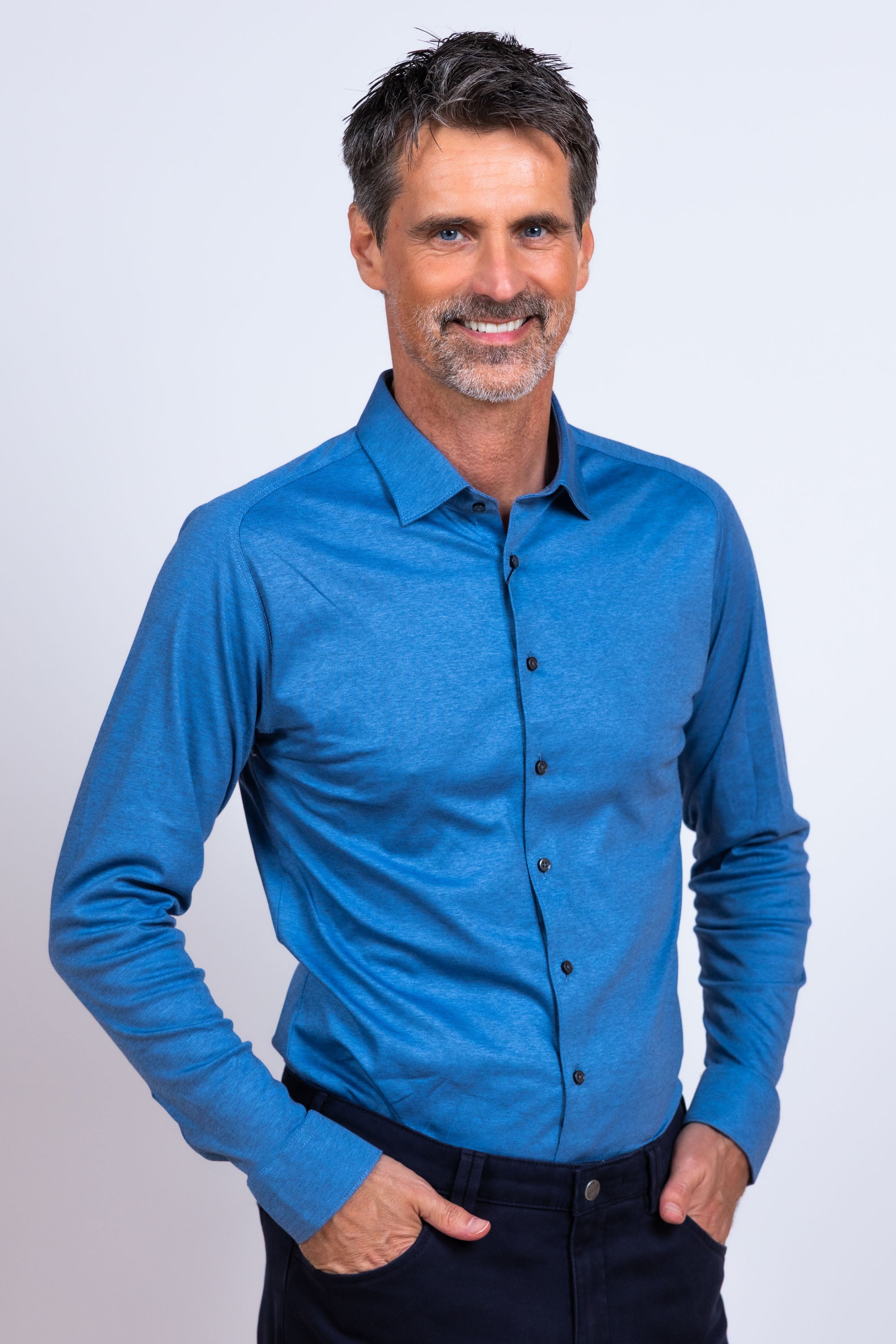 Overhemd met knopen - French blue