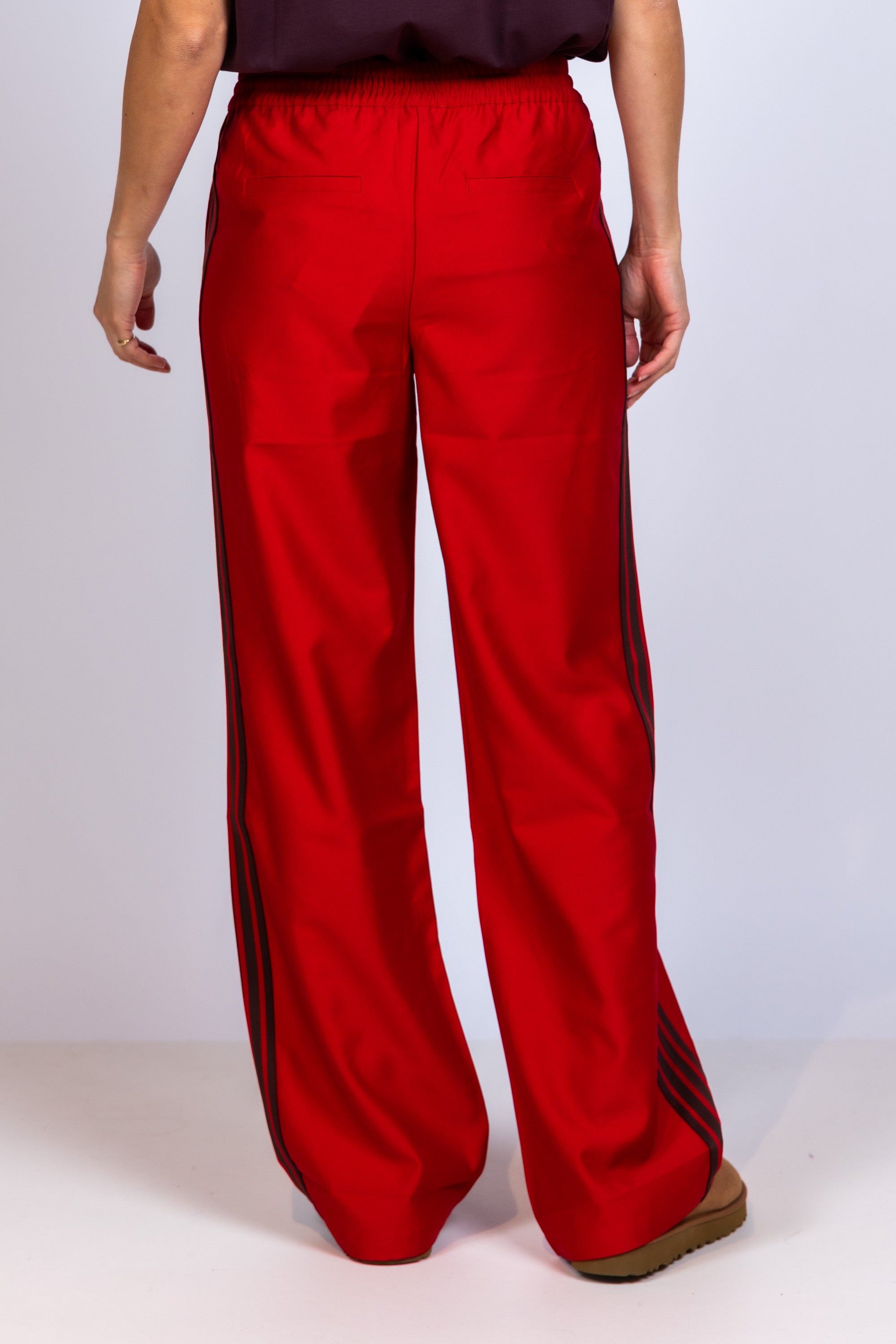 Broek met strepen - Donkerrood