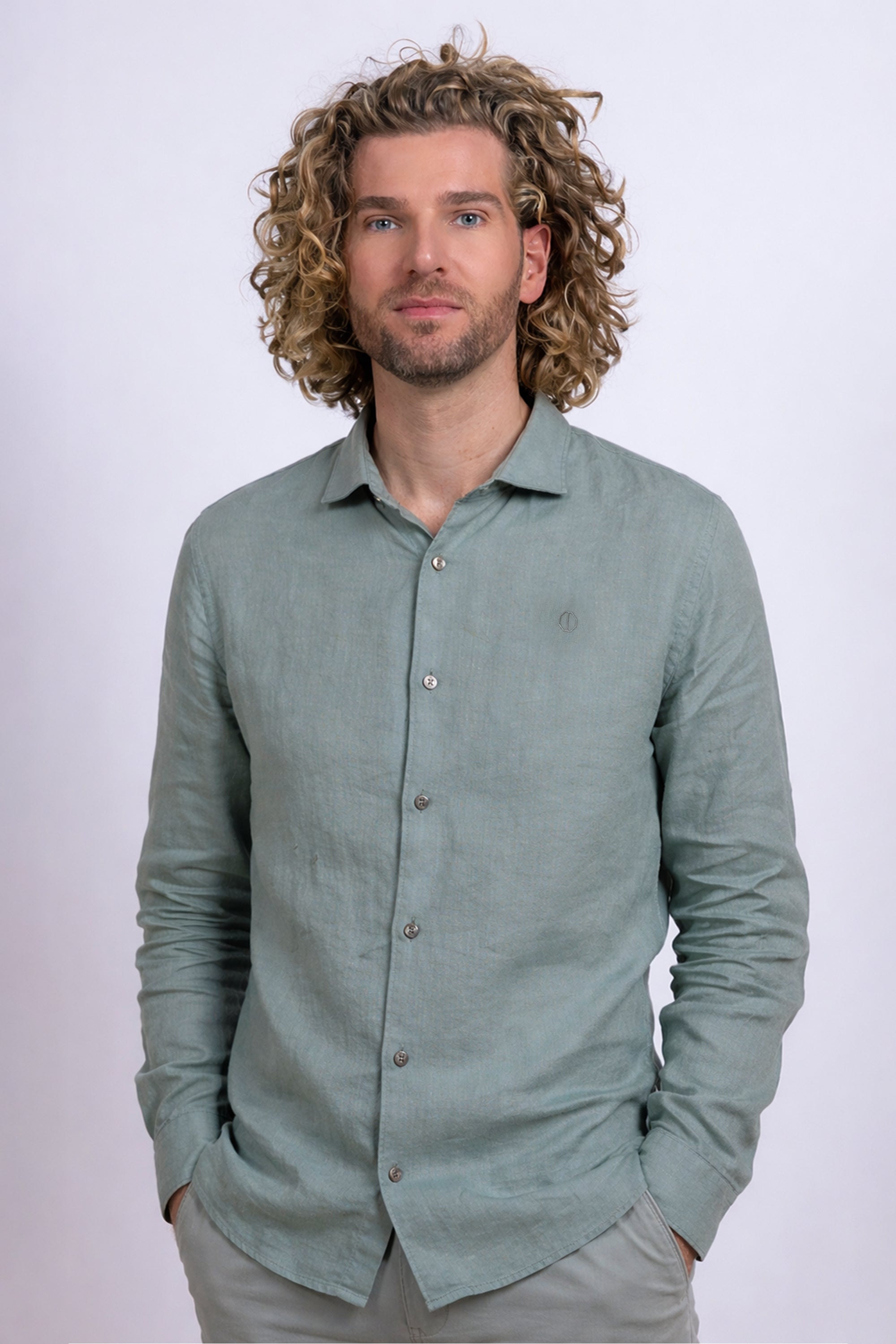 Shirt met knopen - Khaki