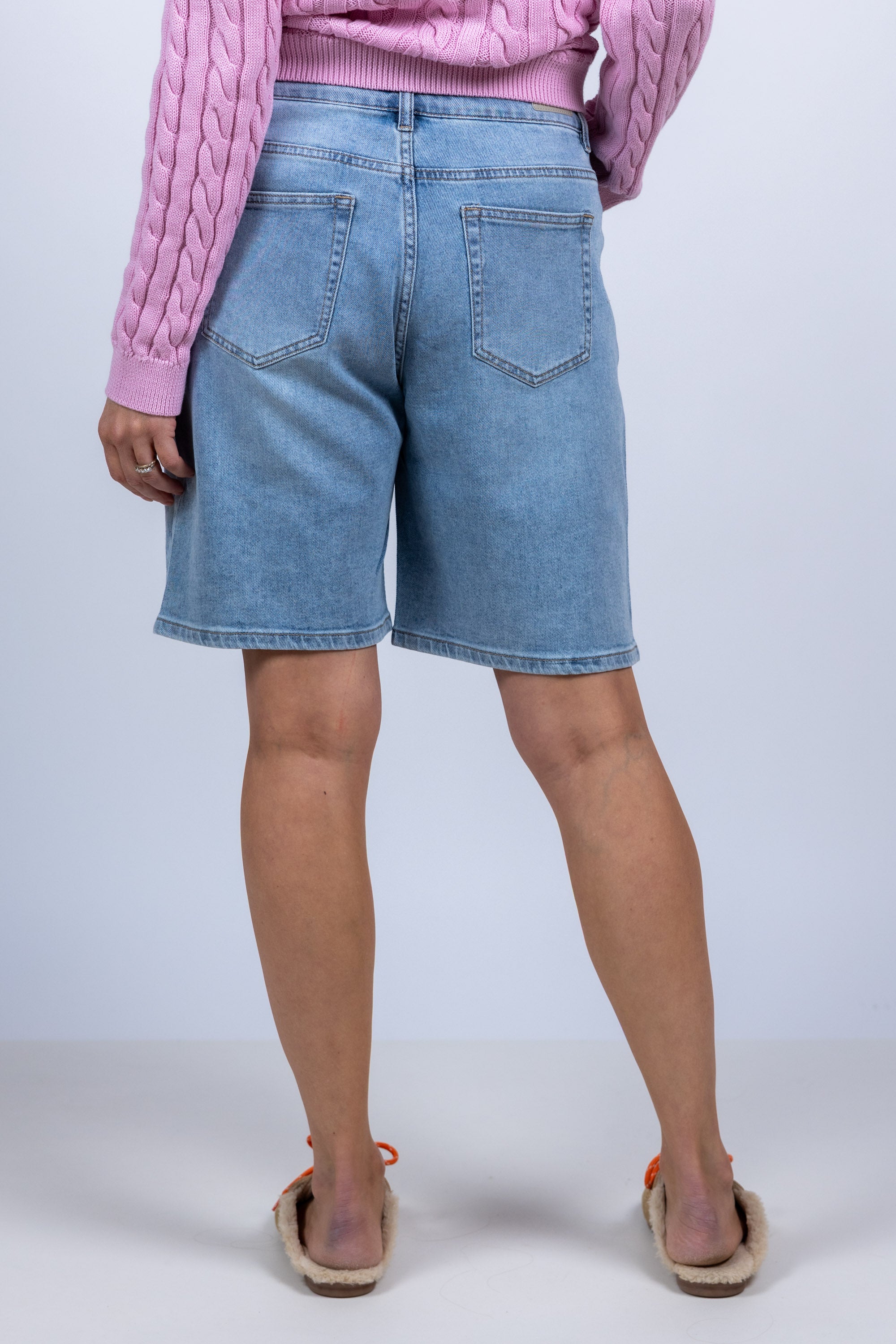 Denim jort met studs - Licht jeans