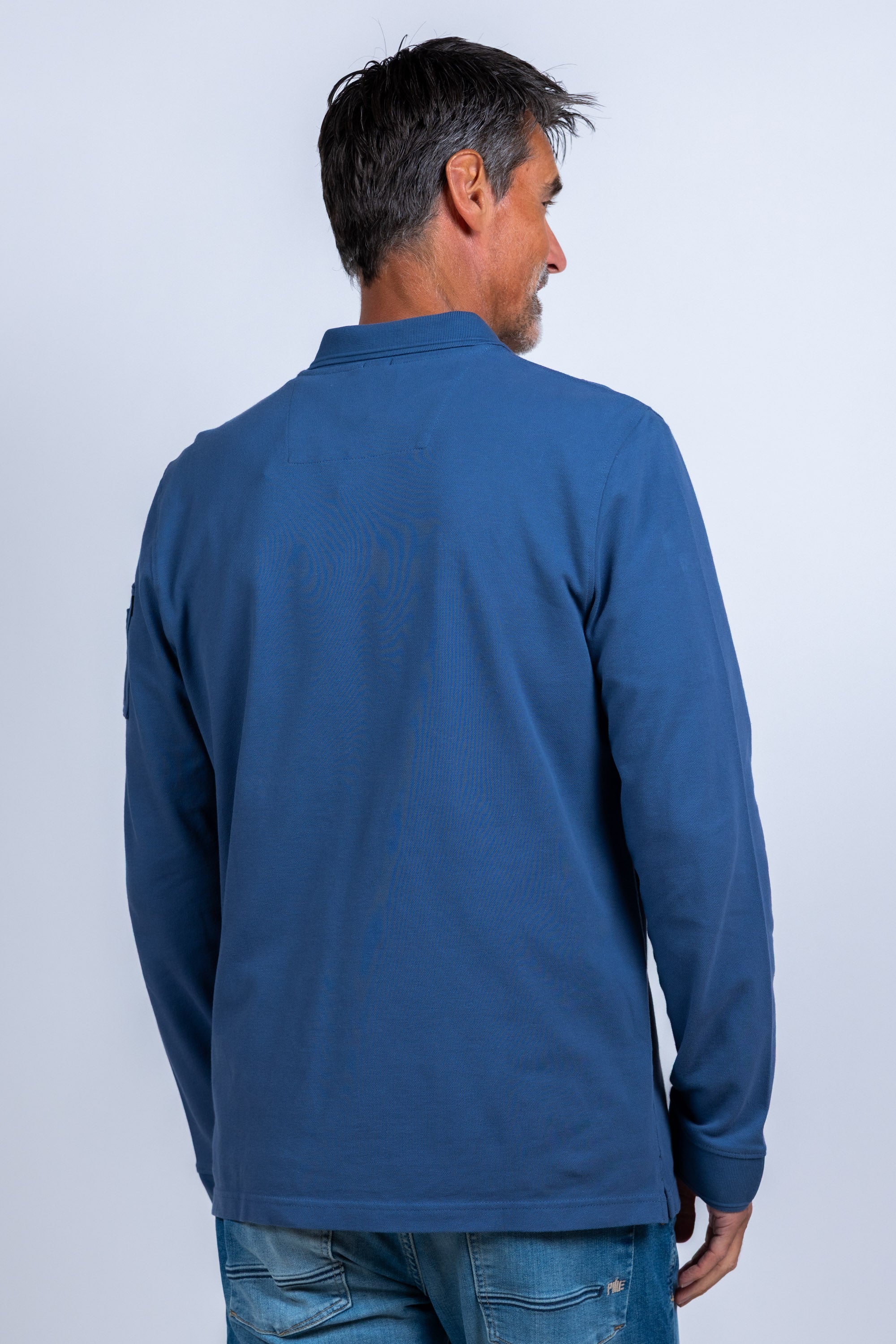 Polo met lange mouwen - French blue