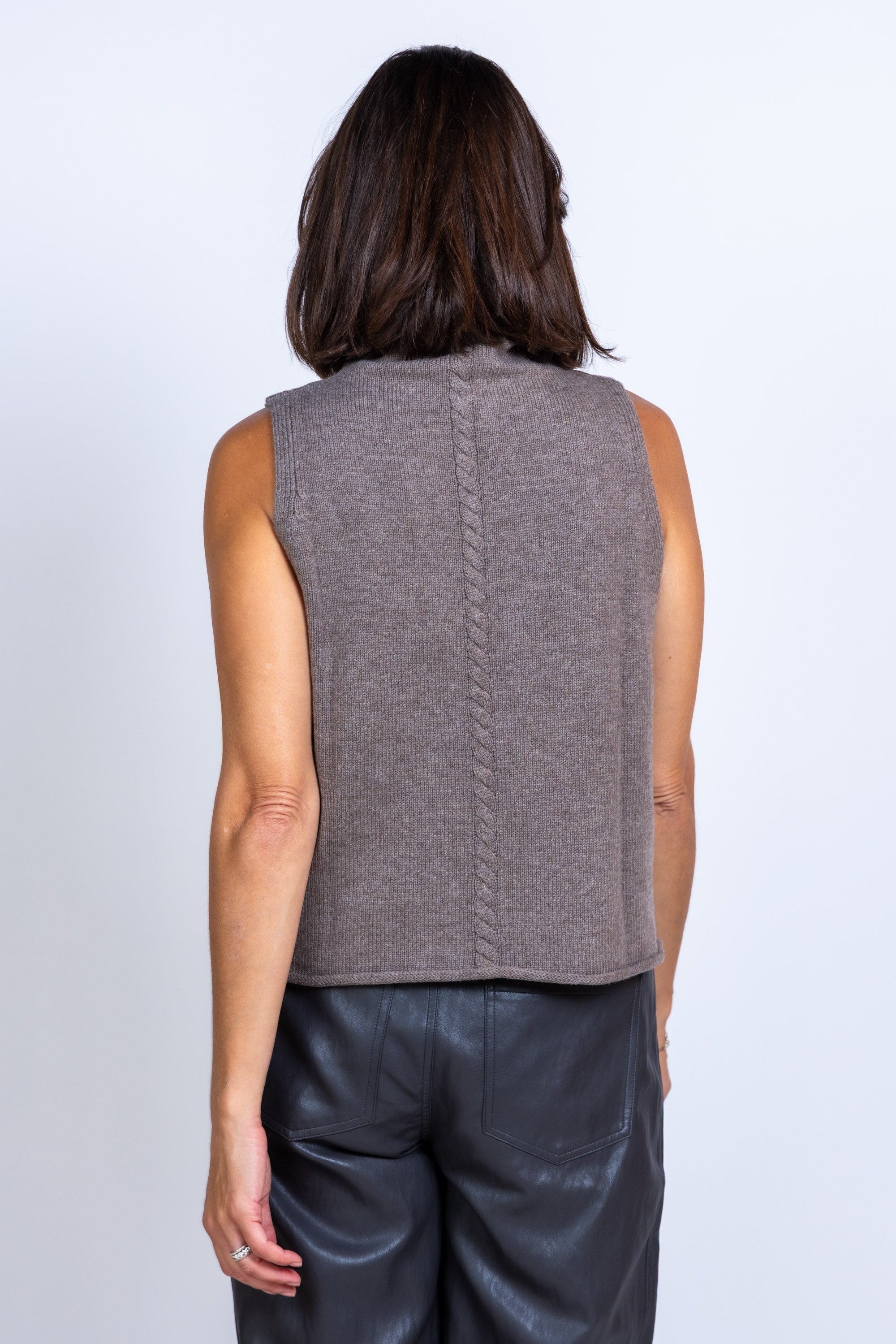 Mouwloze coltrui - Taupe