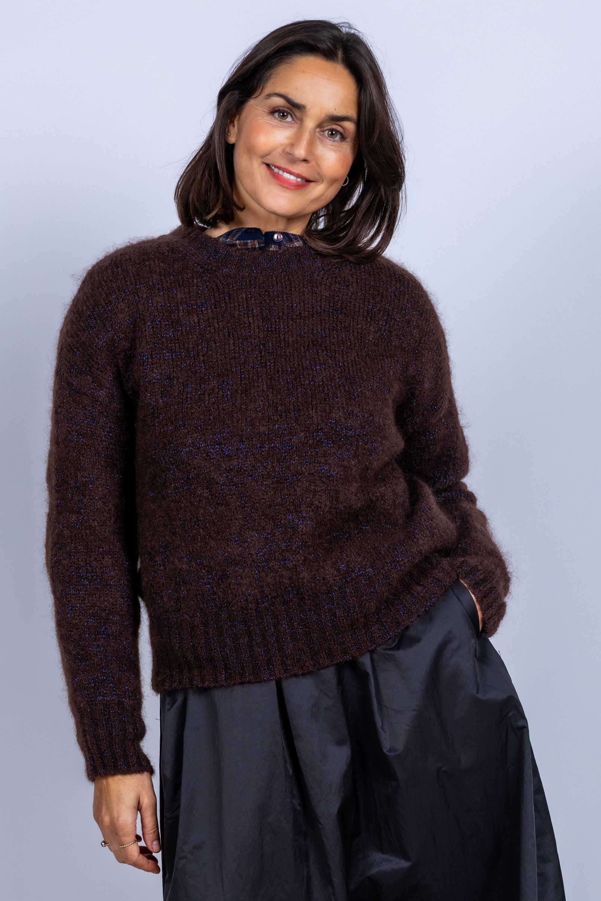 Trui met ronde hals - Bruin