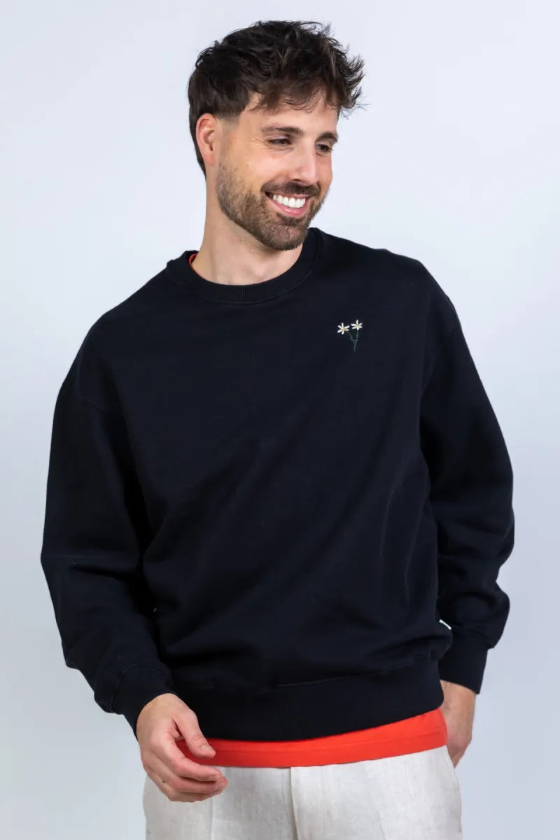 FORET FORET F1017 Sweater met borduring - Zwart