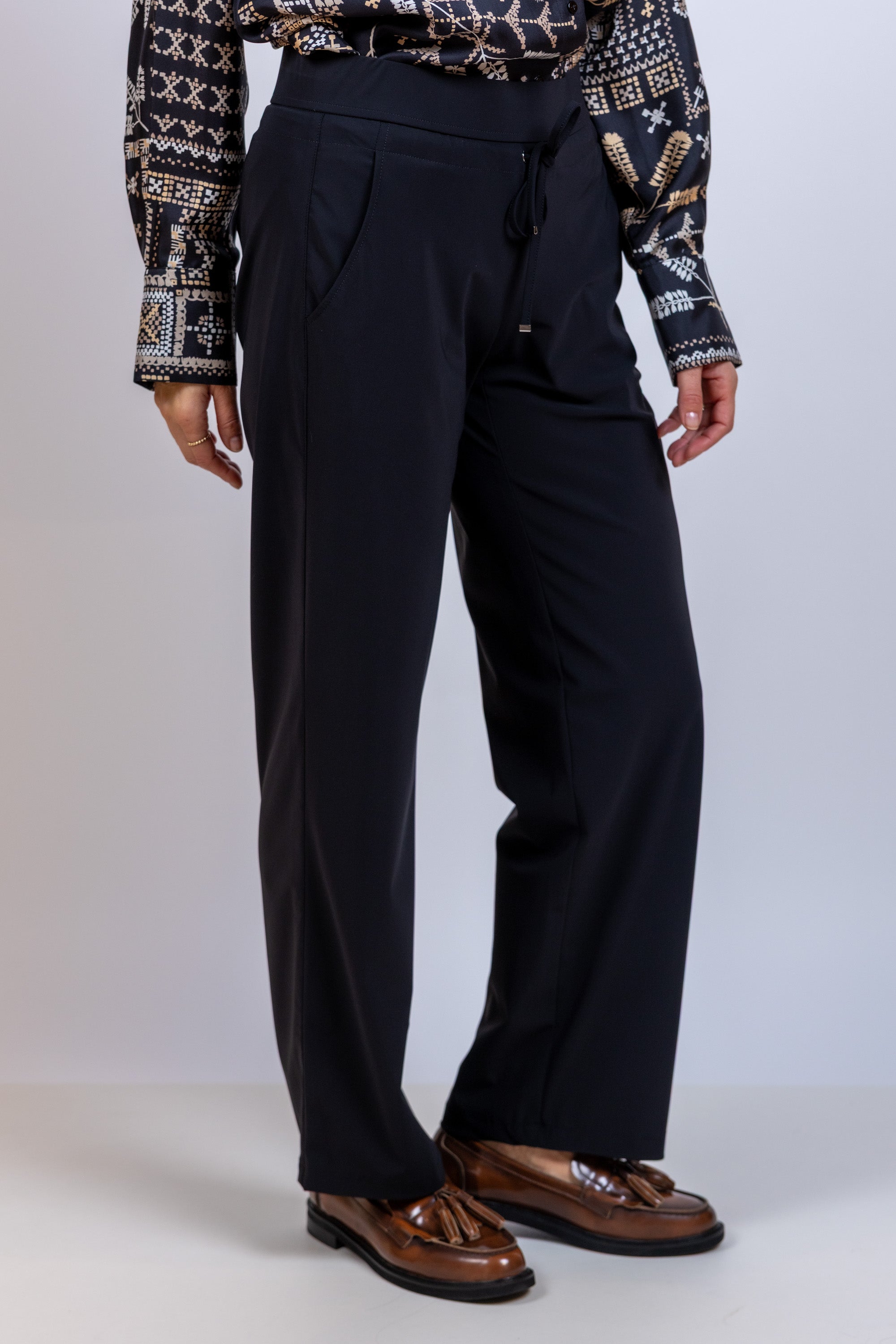 Broek met koordje - Zwart