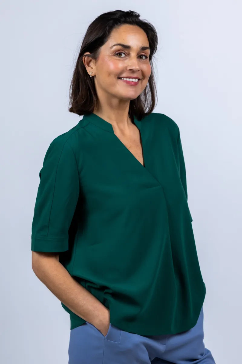 MARCCAIN SPORT MARCCAIN SPORT AS.51.12 W70 Blouse met korte mouwen - Flessegroen