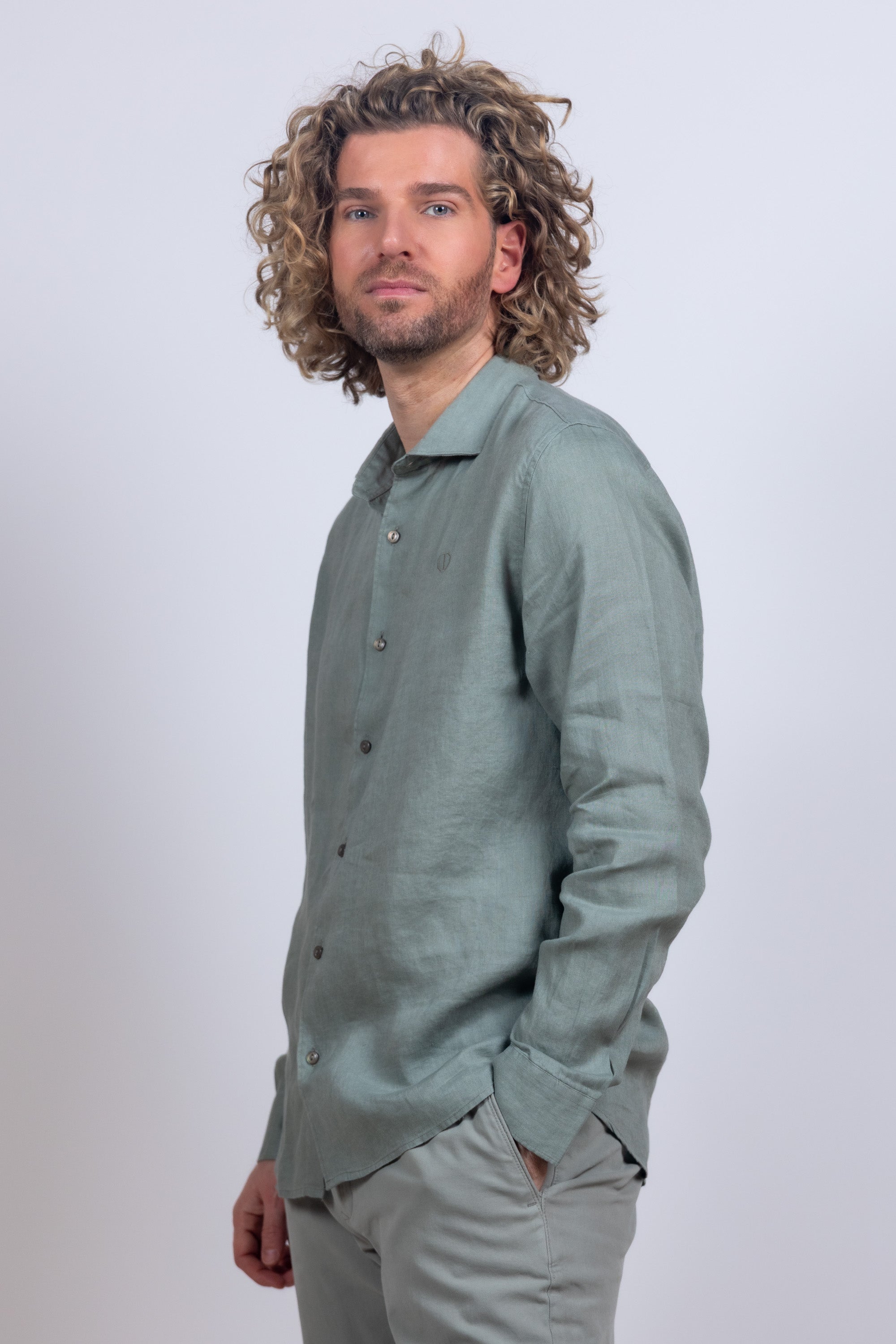 Shirt met knopen - Khaki