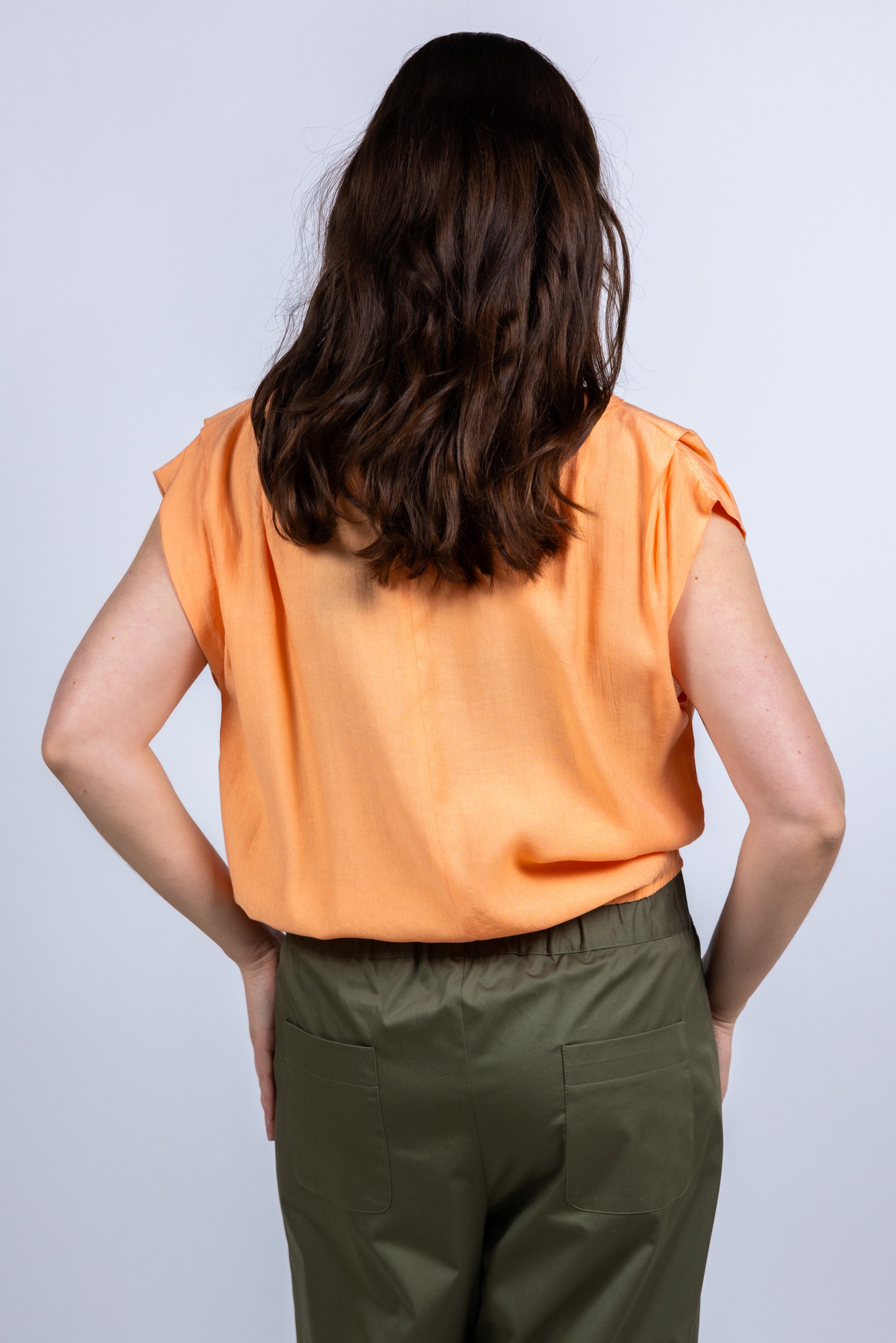 Top met korte mouwen - Pasteloranje