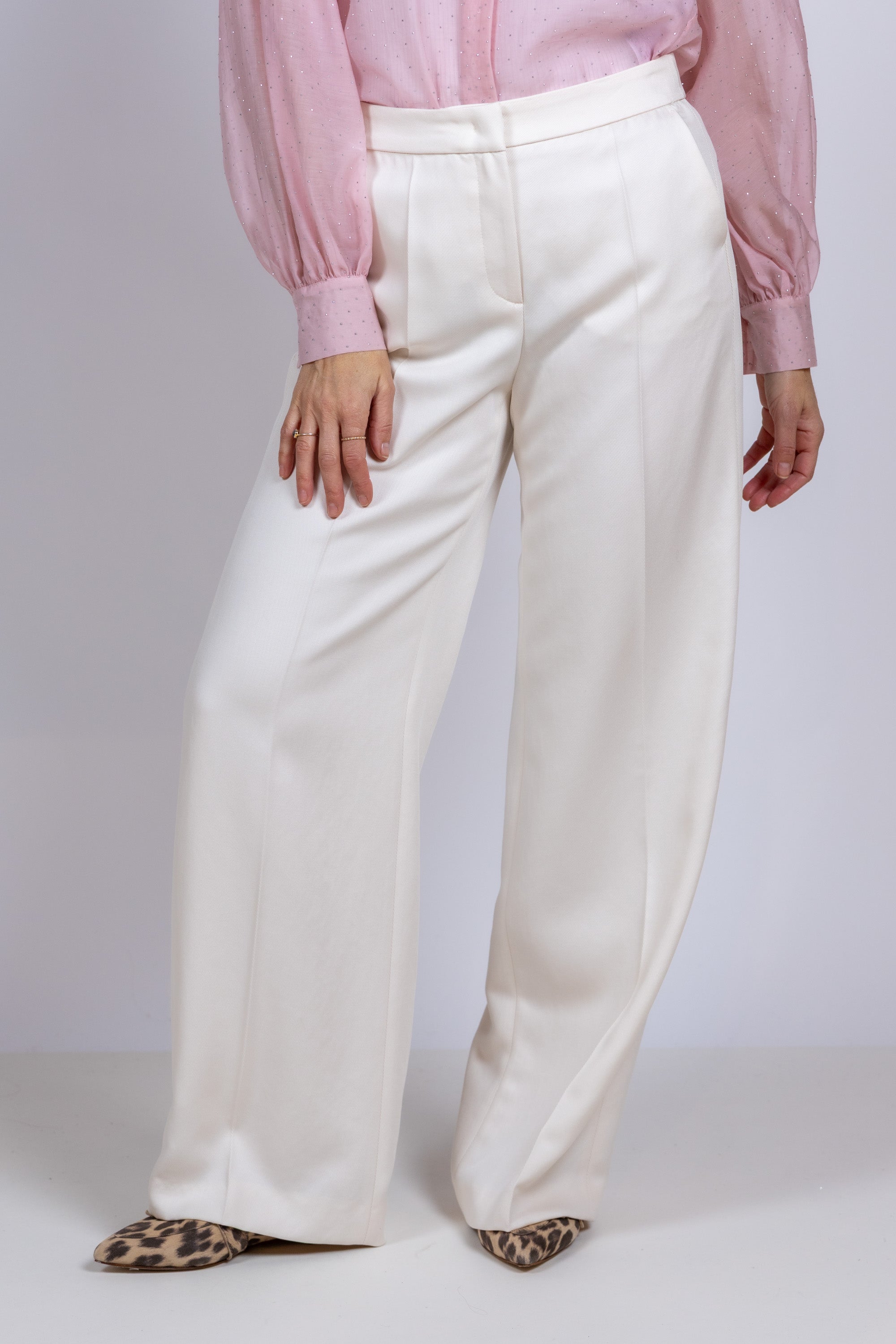Wijde pantalon - Ecru