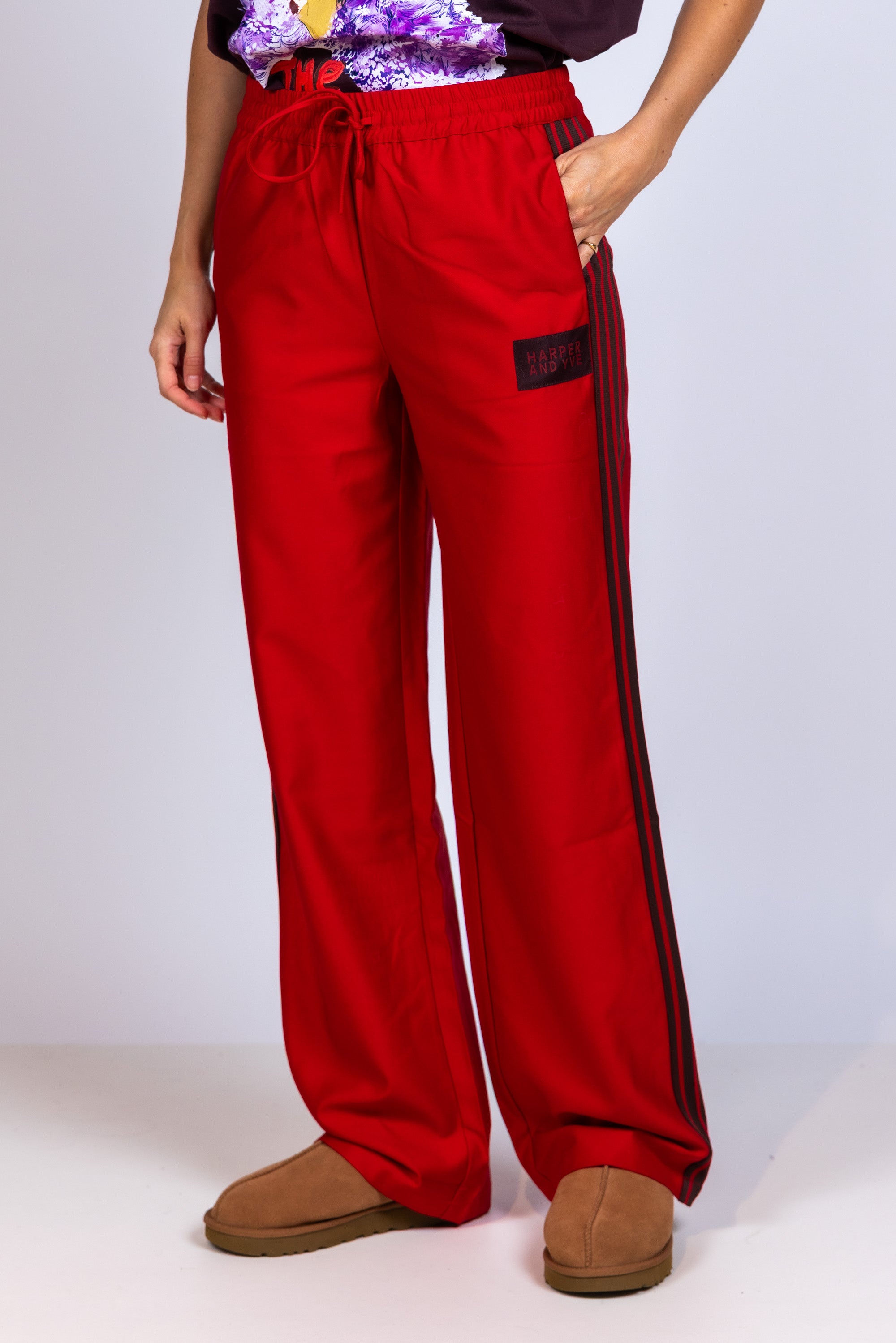 Broek met strepen - Donkerrood