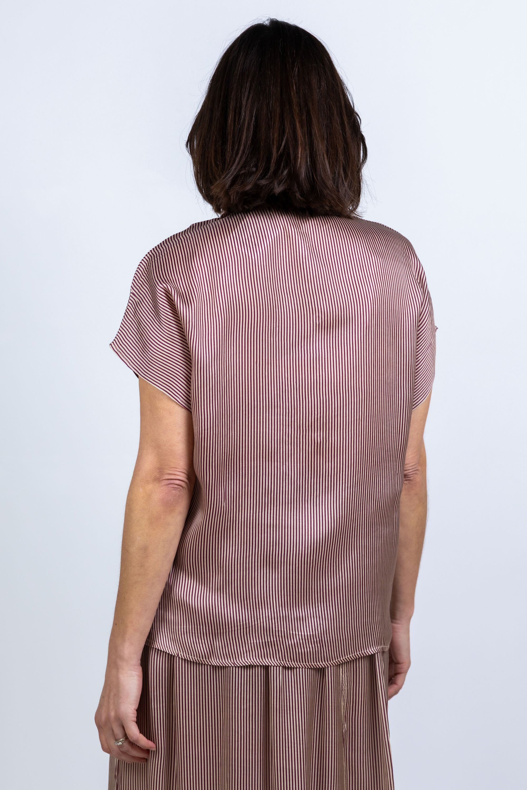 Blouse met strepen - Burgundy