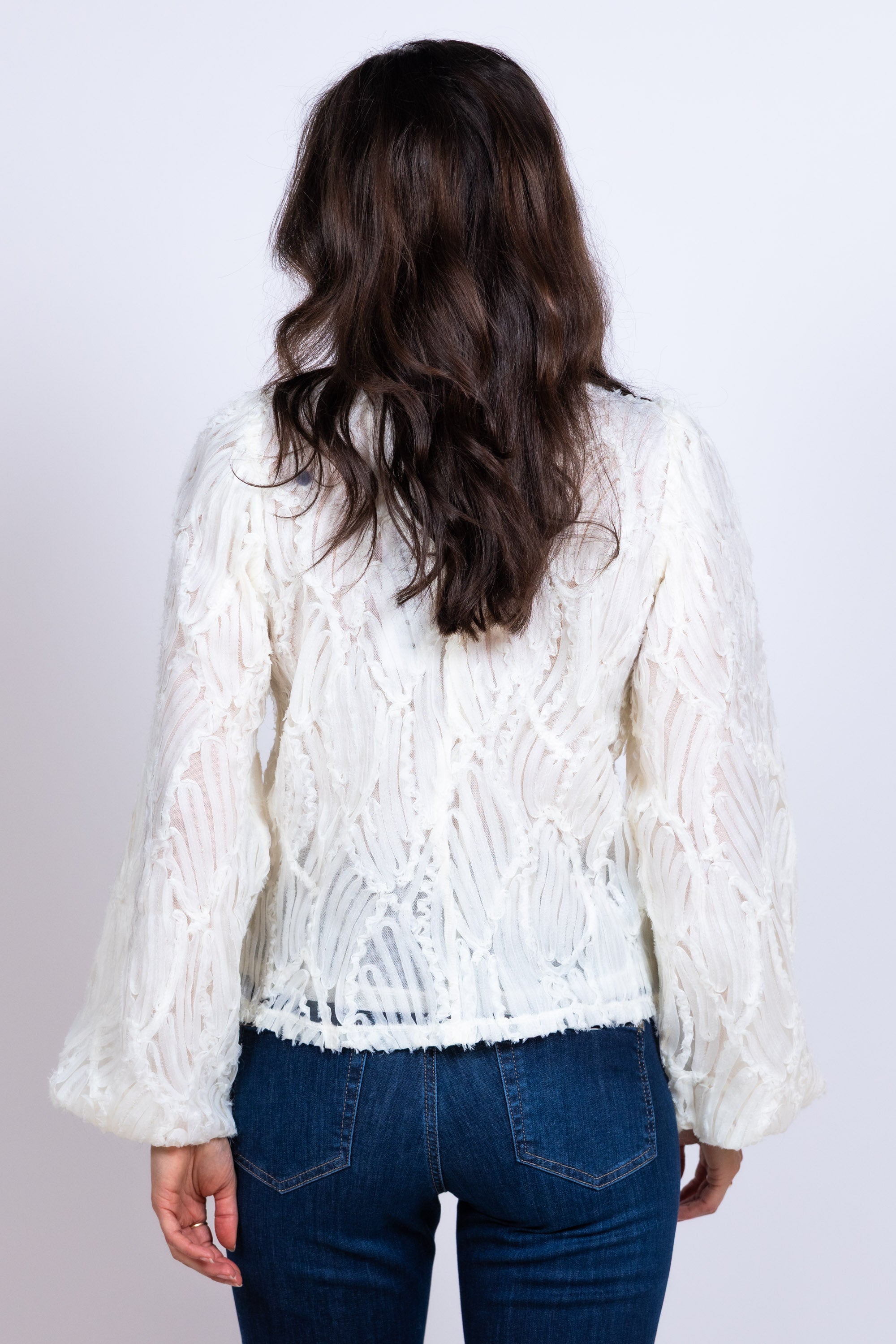 Blouse met patroon - Ecru