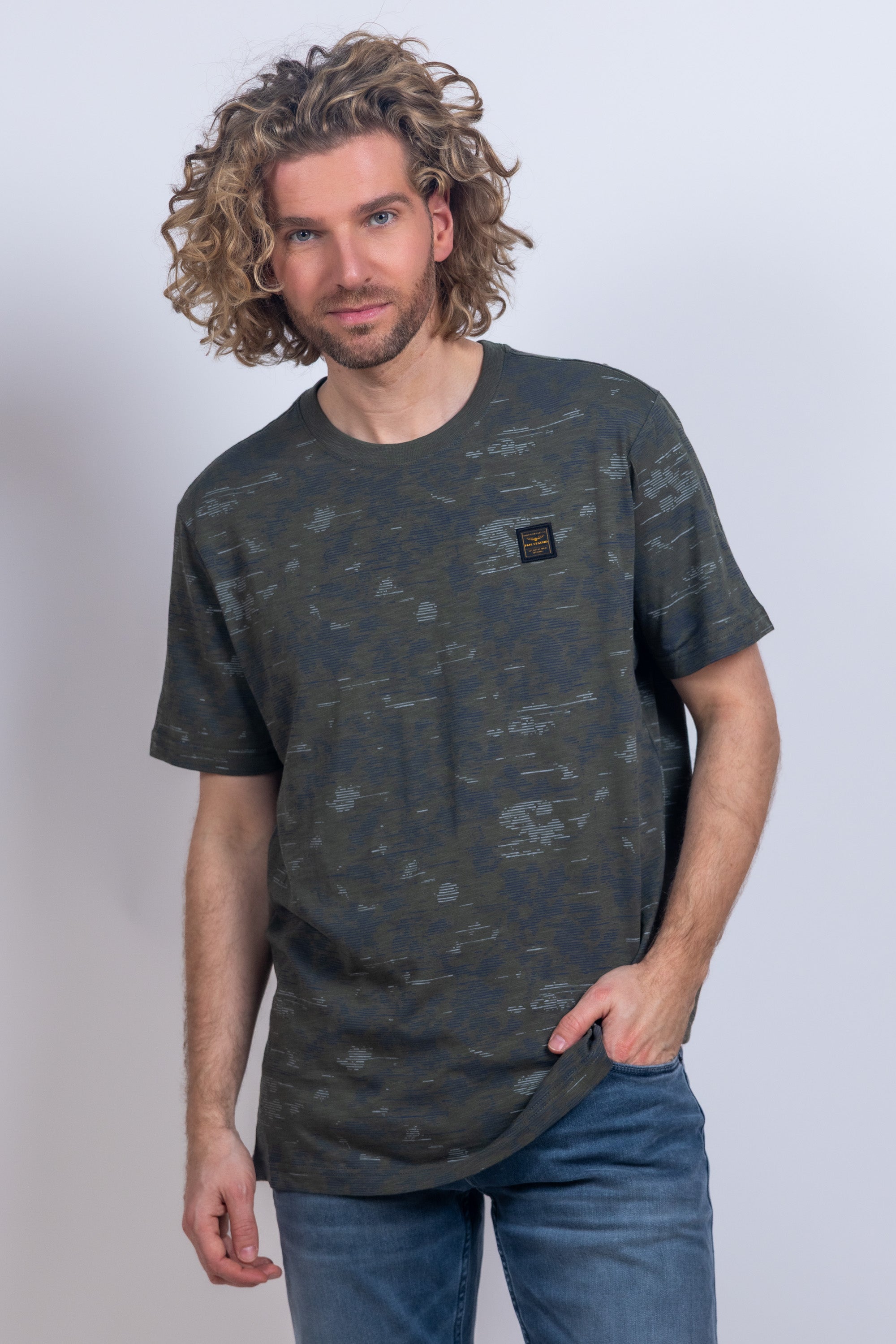 T-shirt met print - Olijfgroen