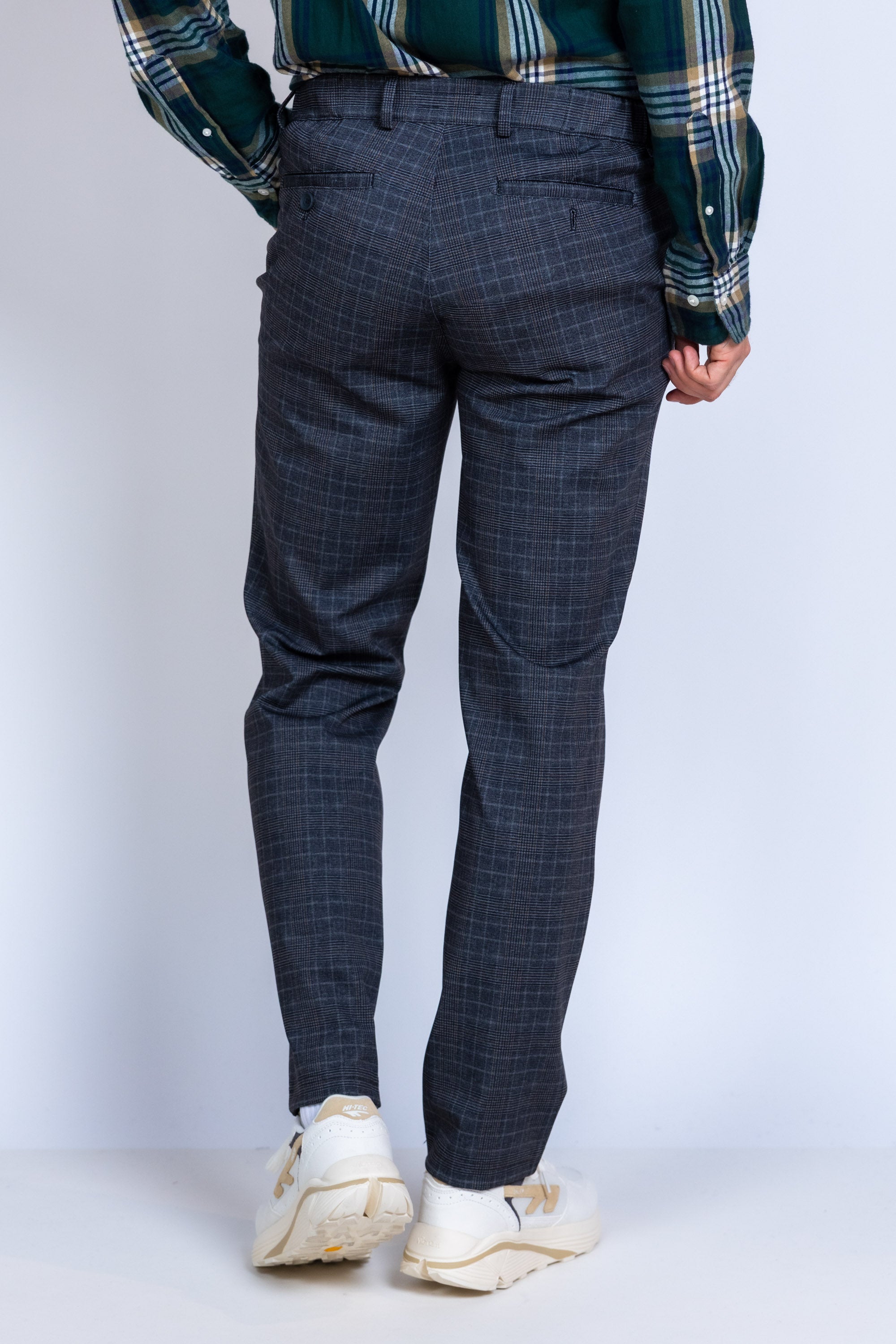 Broek met ruitpatroon - Antraciet