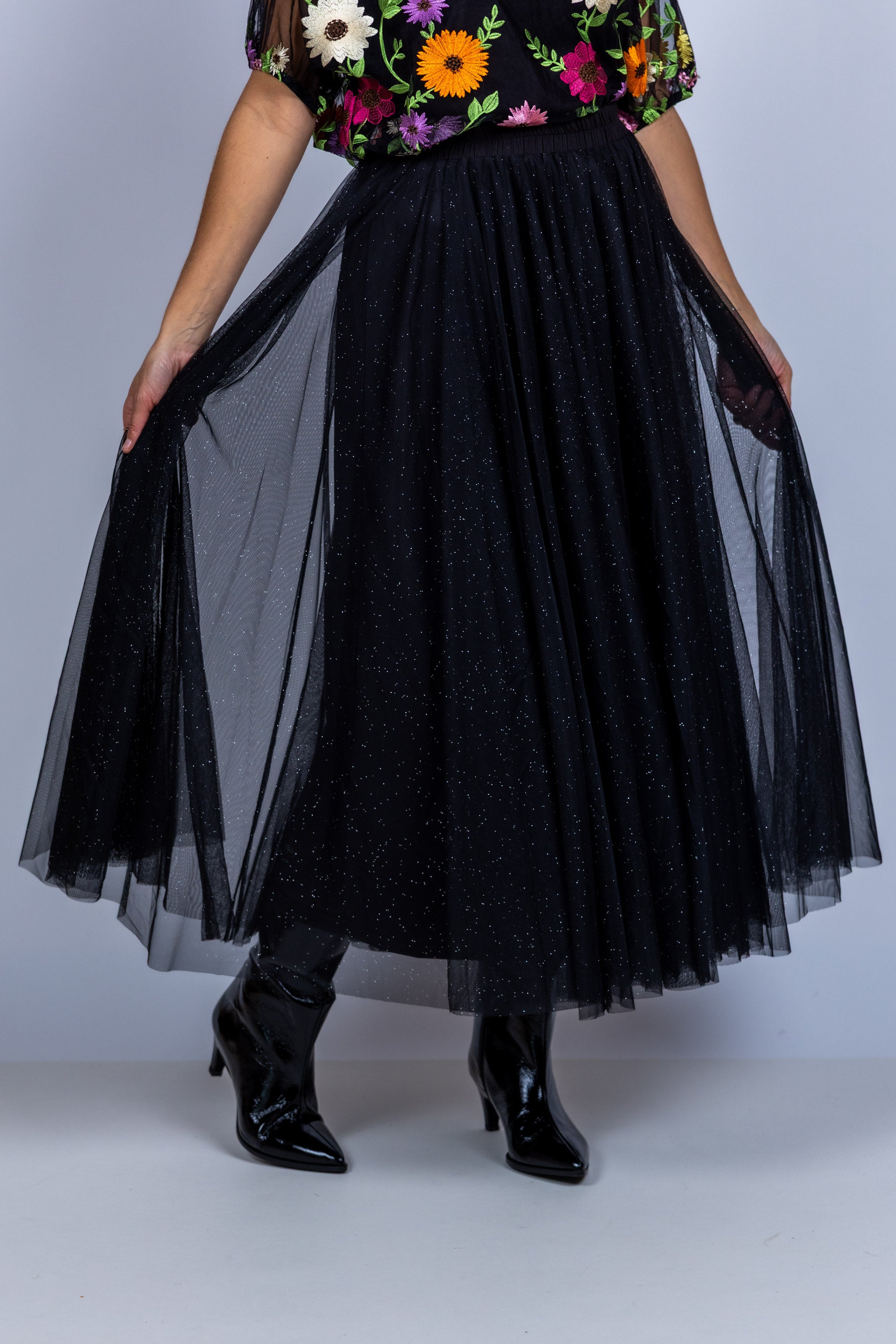 Rok met glitters - Zwart