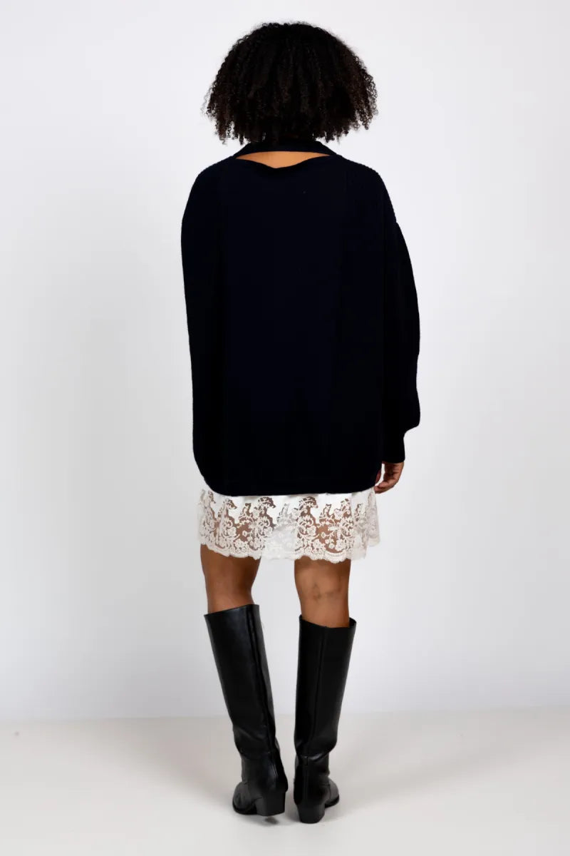 SEMICOUTURE SEMICOUTURE Y6WG15 Tuniektrui met kant - Marine