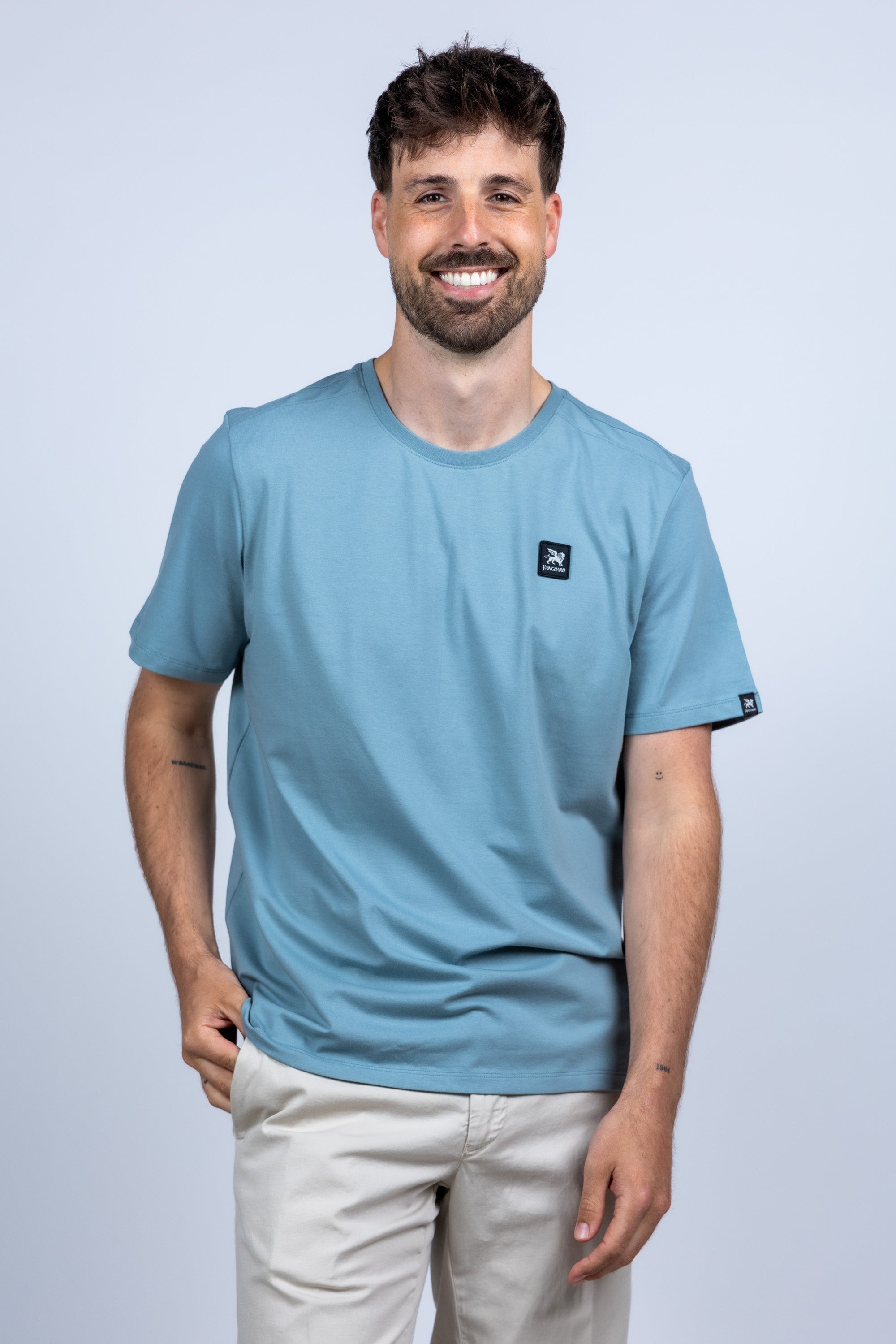 T-shirt met logo - Grijs/groen