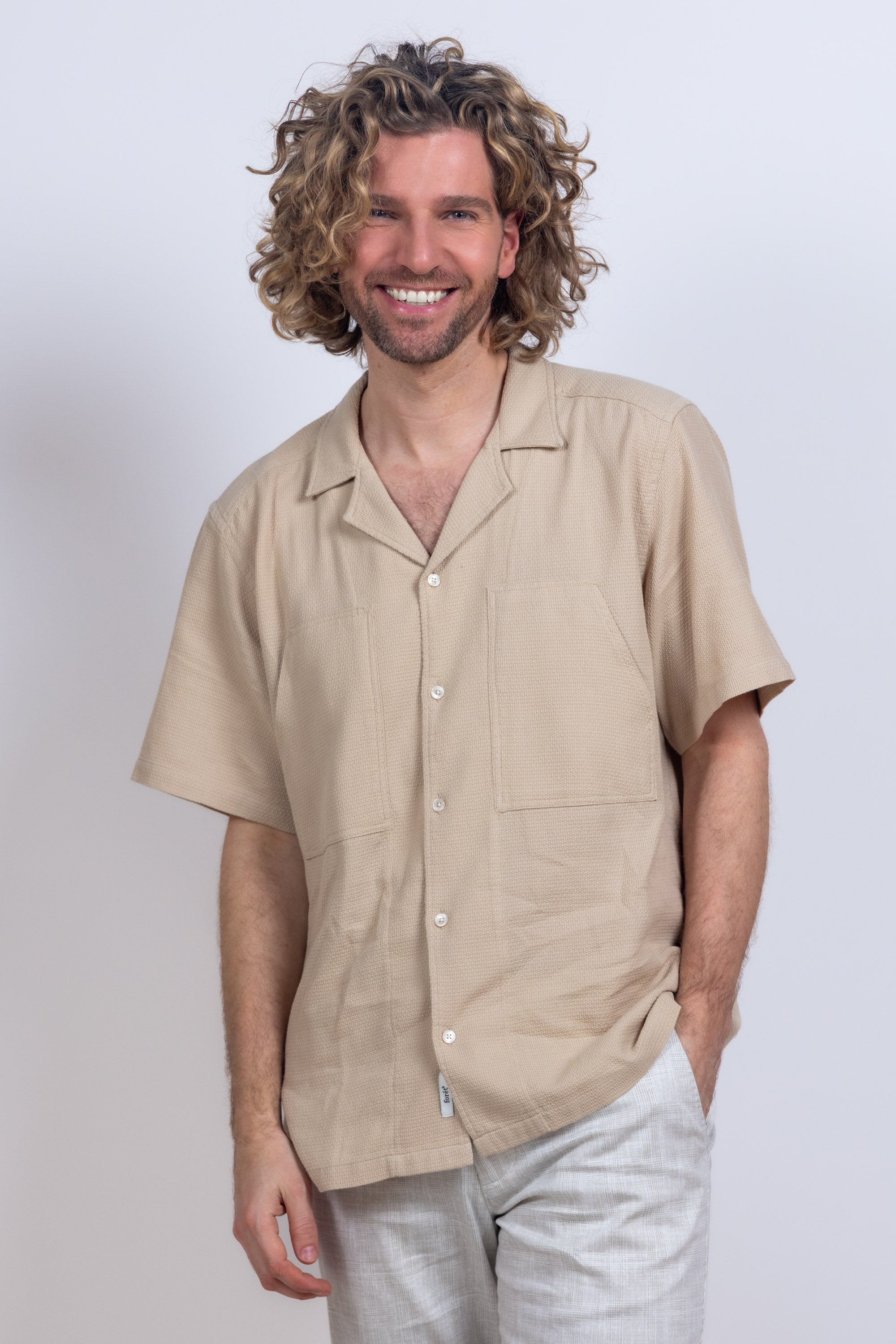 Shirt met korte mouwen - Beige