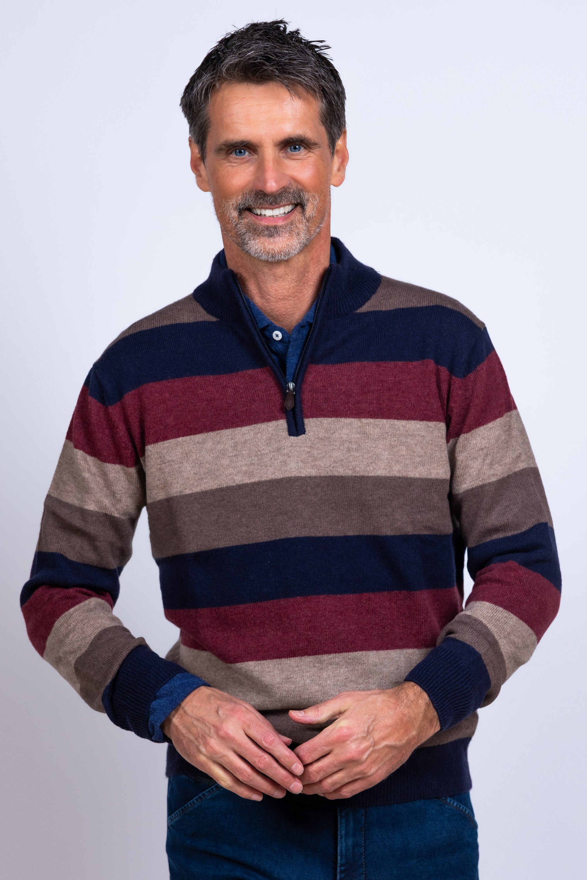 Trui met strepen - Mauve/aubergine