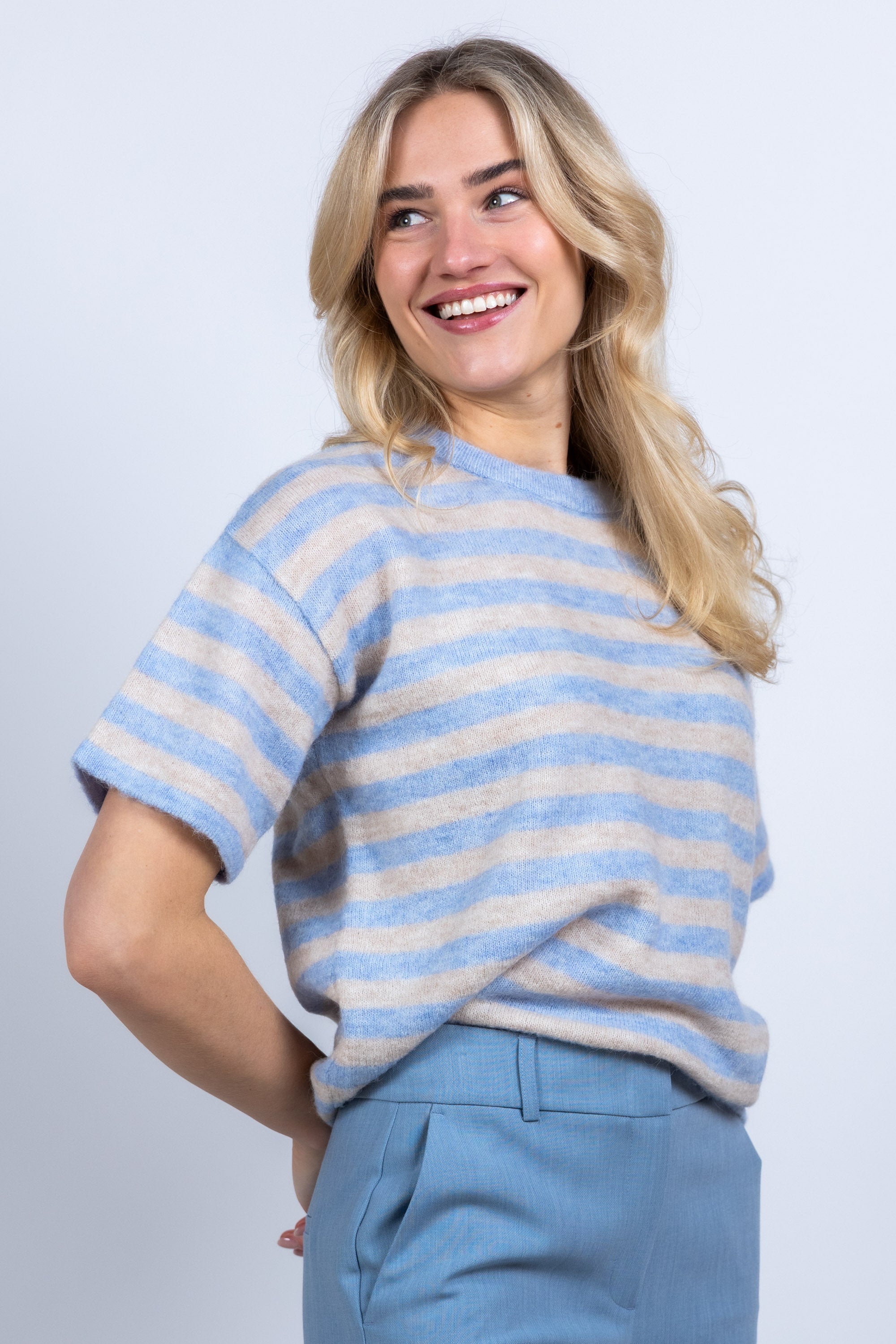 Trui met strepen - Bleu