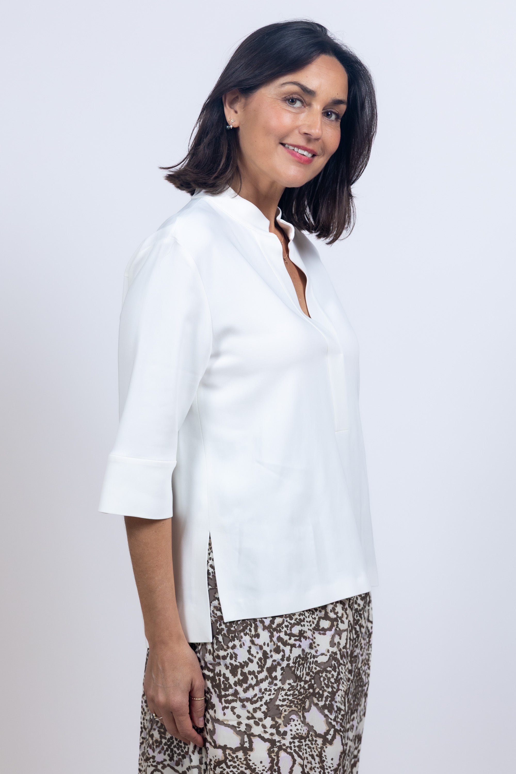 Blouse met split - Ecru