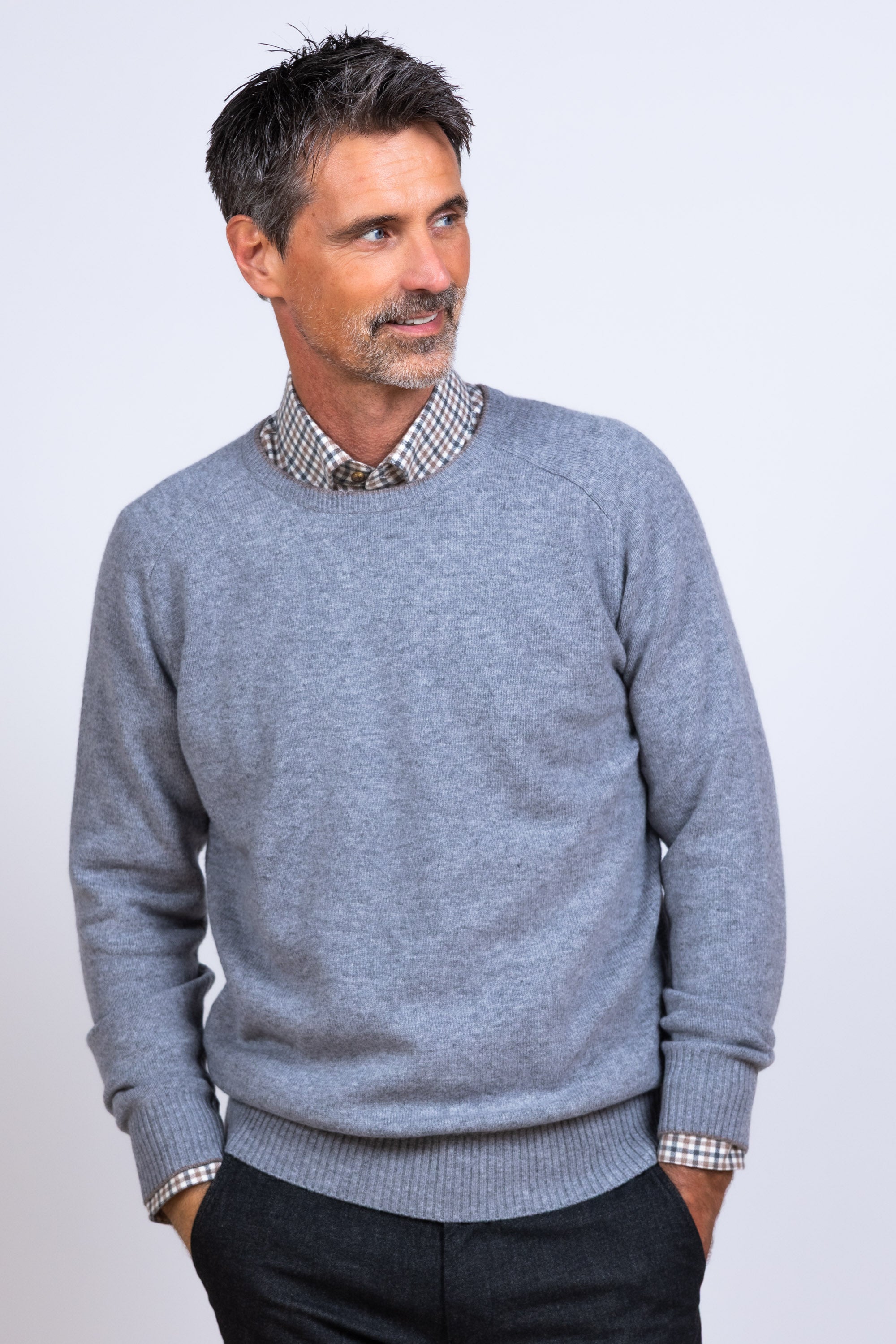 Trui met ronde hals - Lichtgrijs