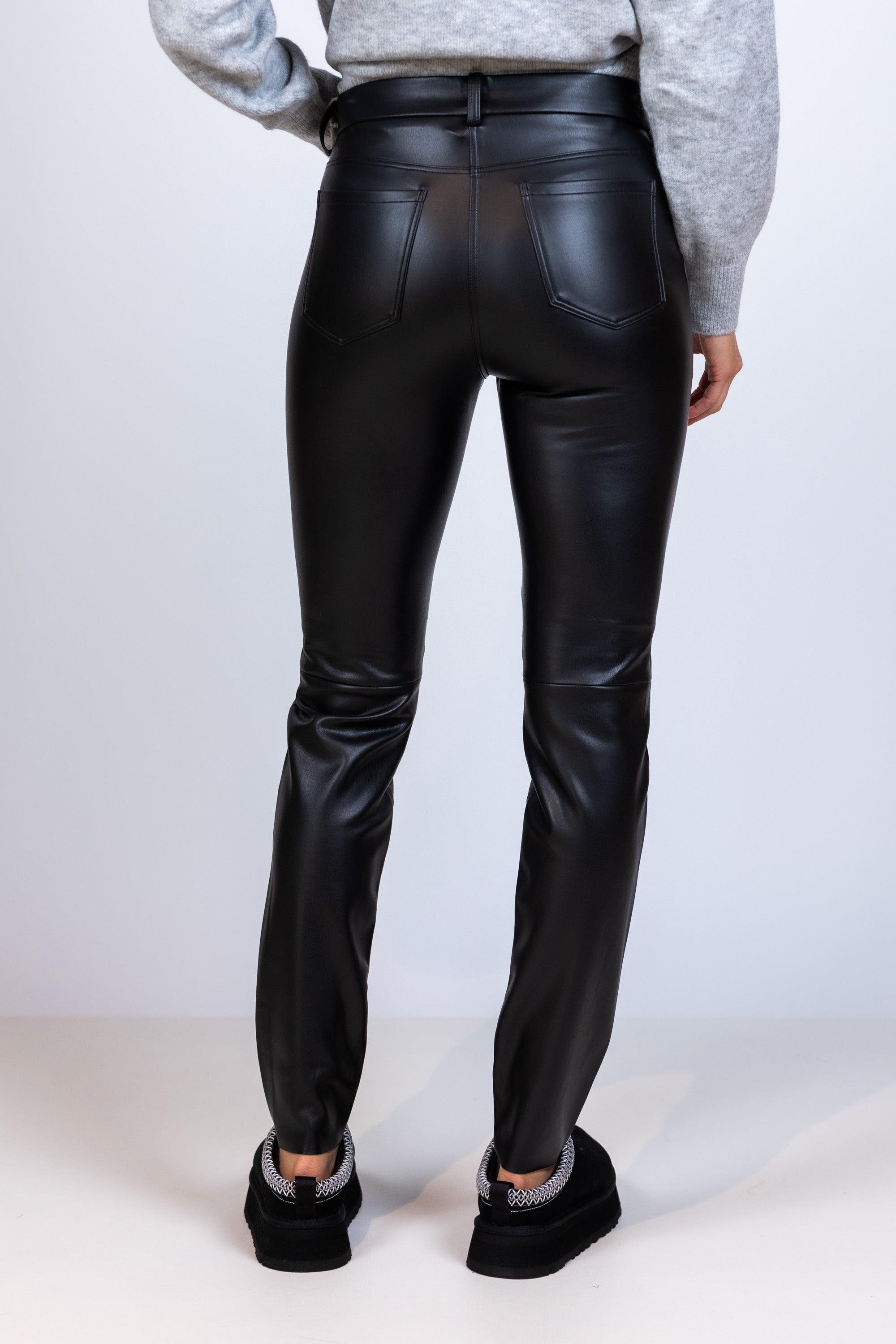 Broek van imitatieleer - Zwart
