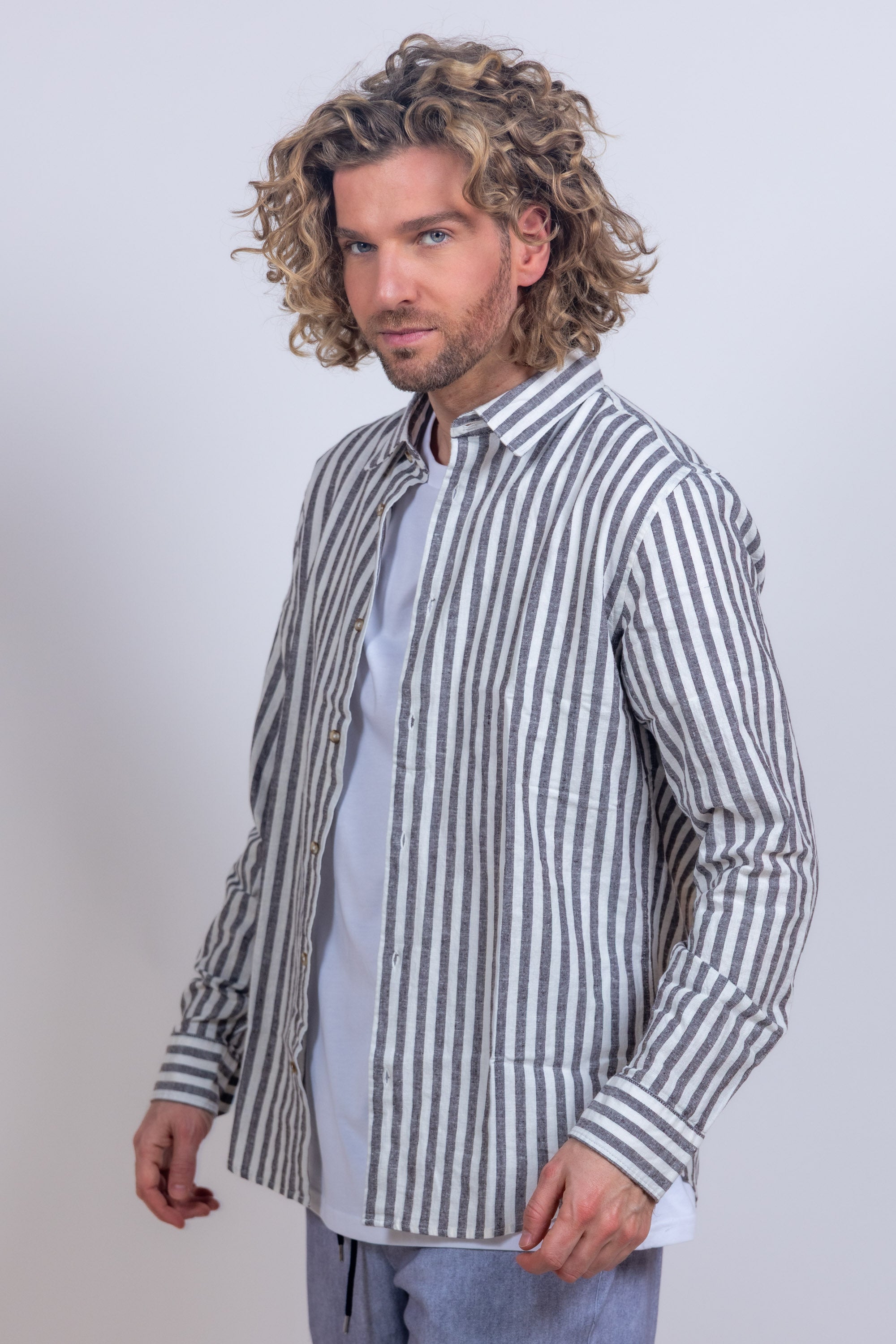 Overhemd met strepen - Bruin