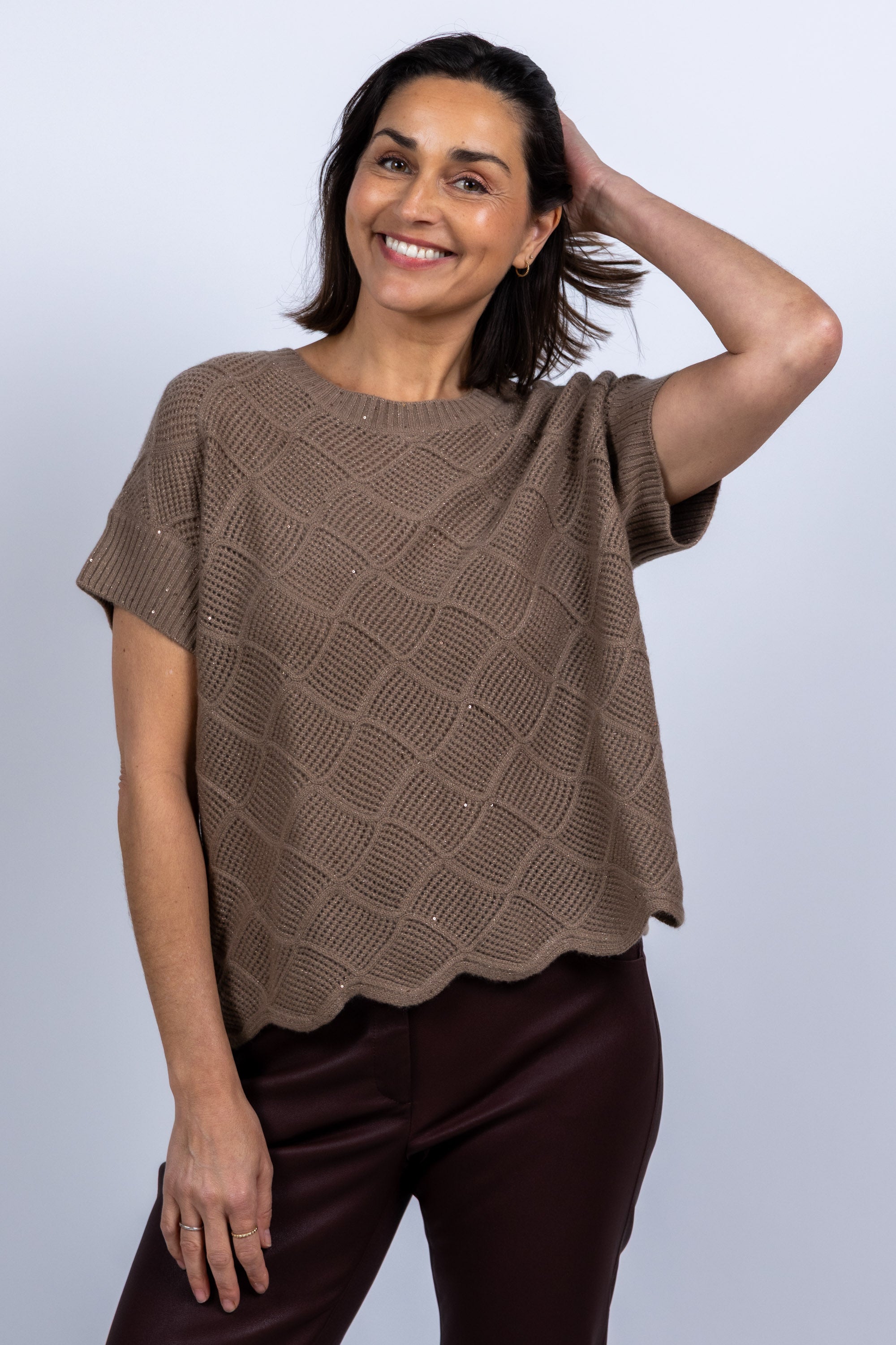 Trui met patroon - Camel