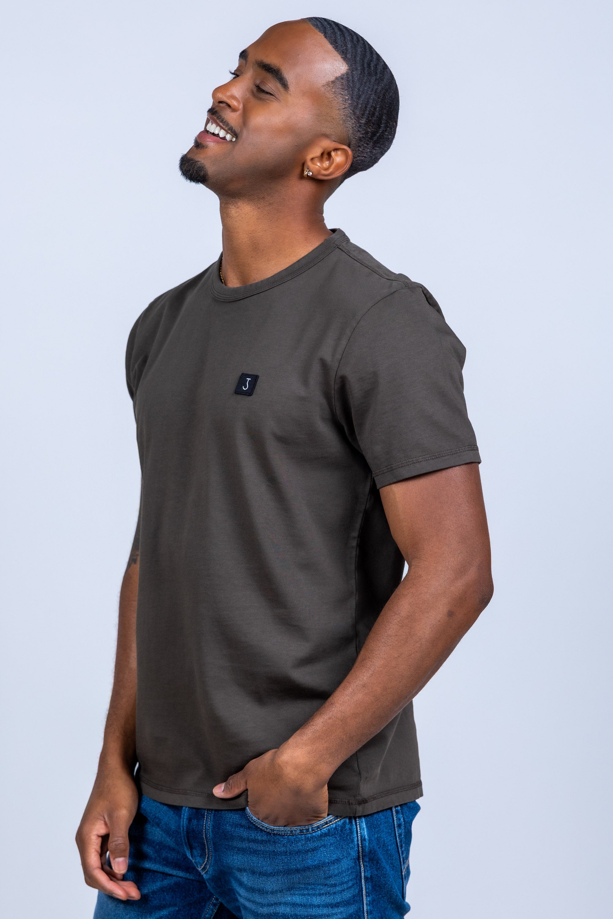 T-shirt met logo - Bronsbruin