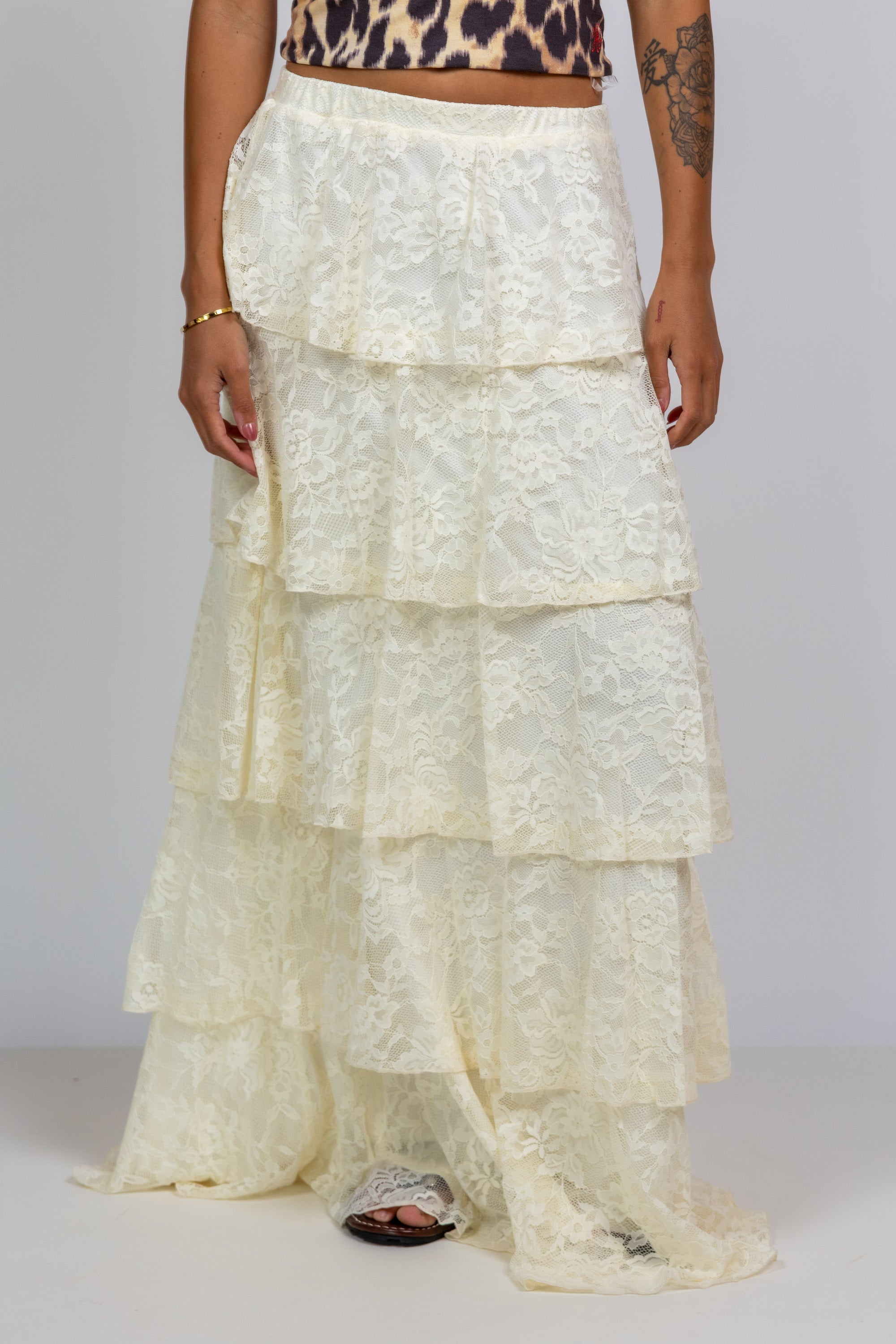 Rok met kant - Ecru