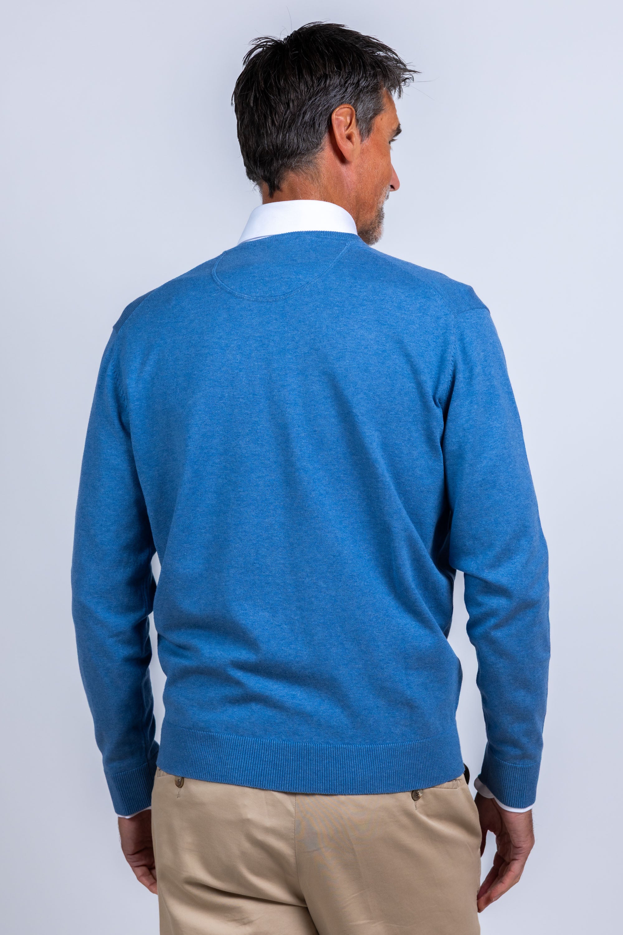 Trui met V-hals - French blue