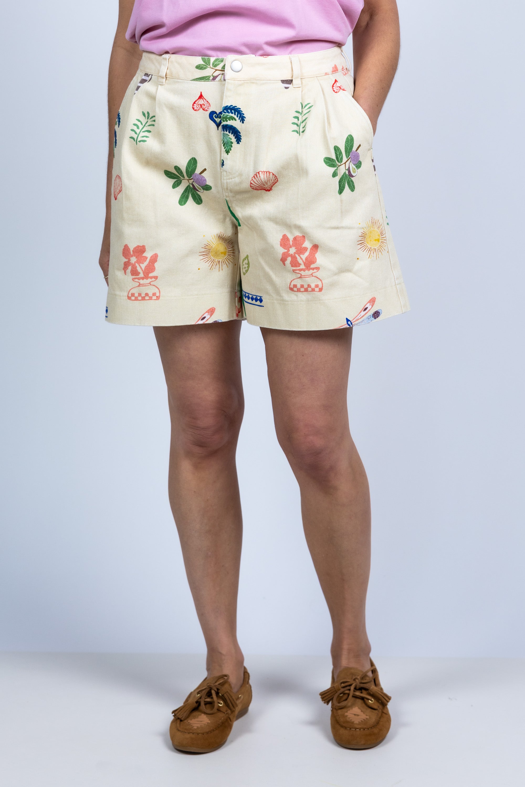 Short met print - Beige