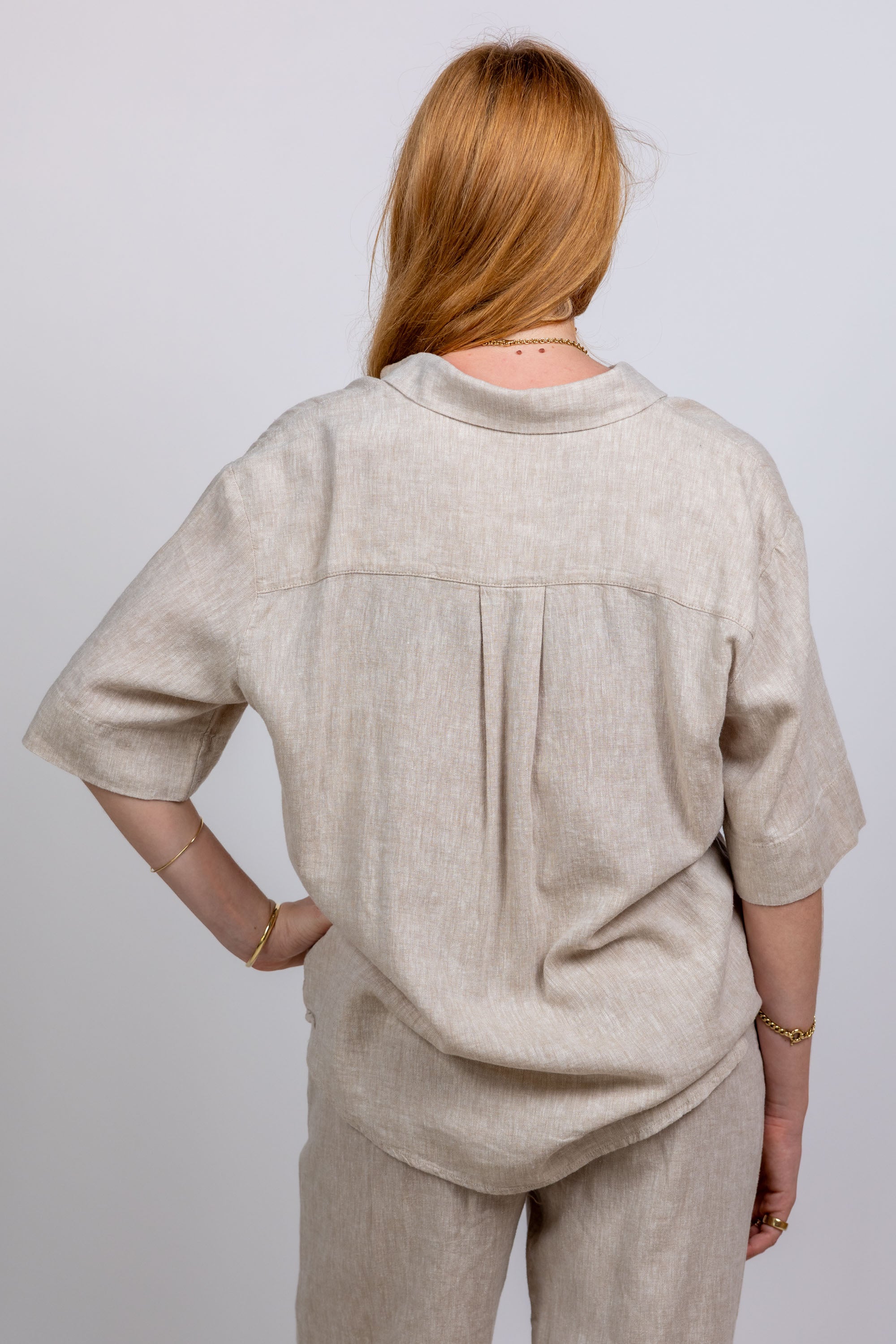 Blouse met knopen - Beige