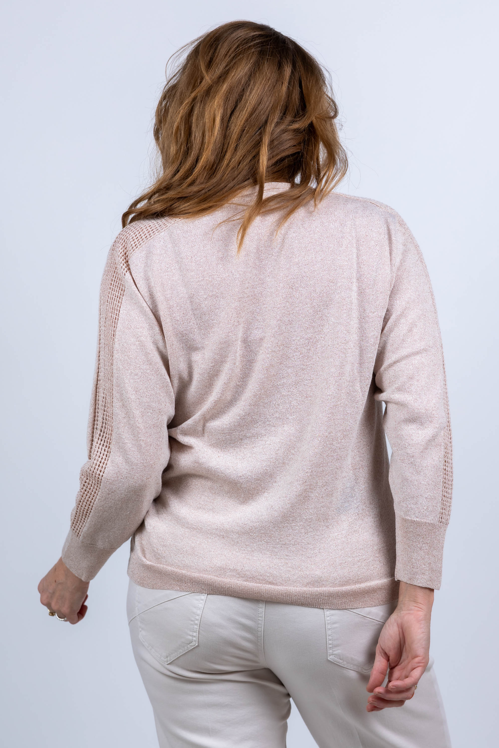 Trui met V-hals - Champagne