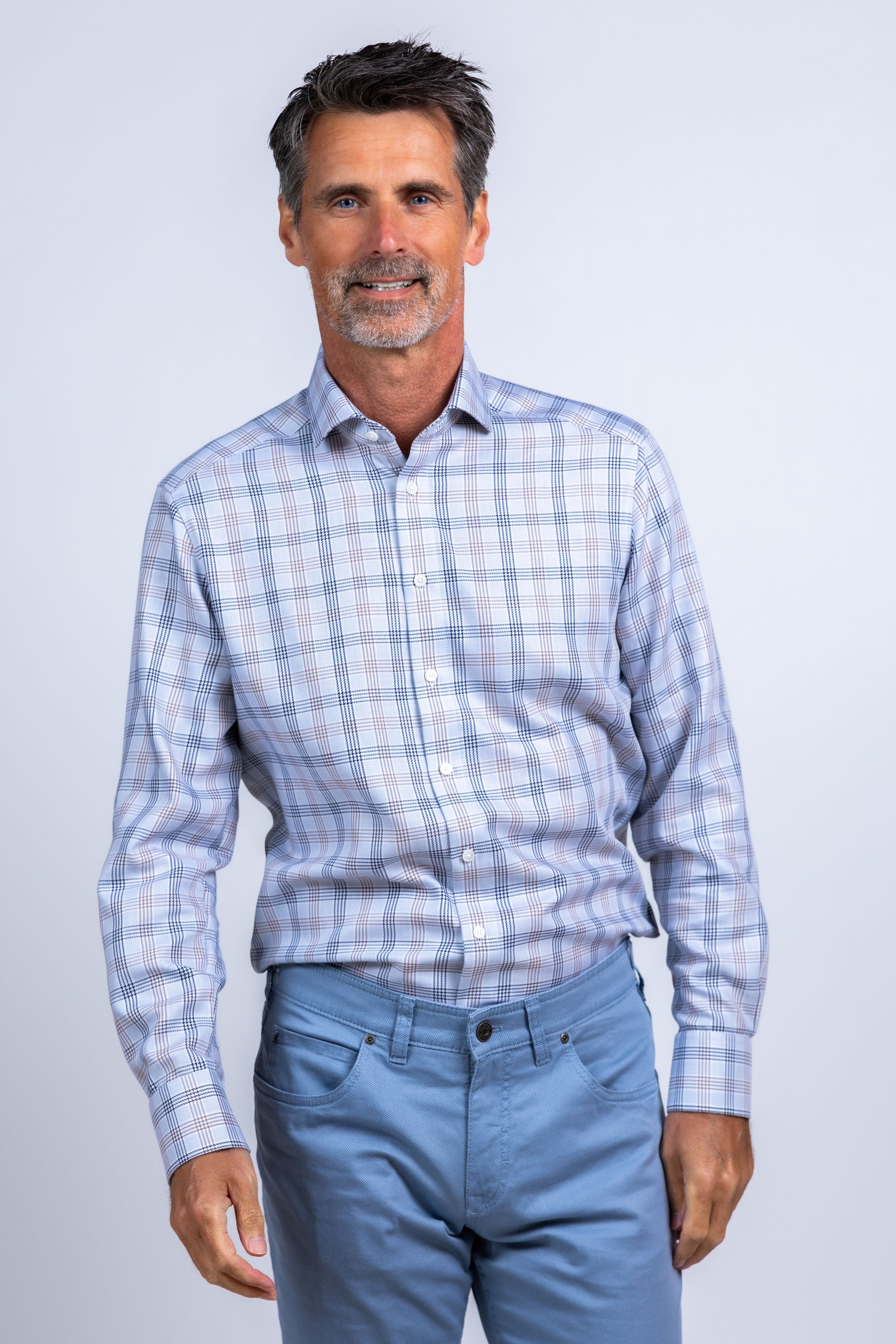 Overhemd met ruit - Cognac