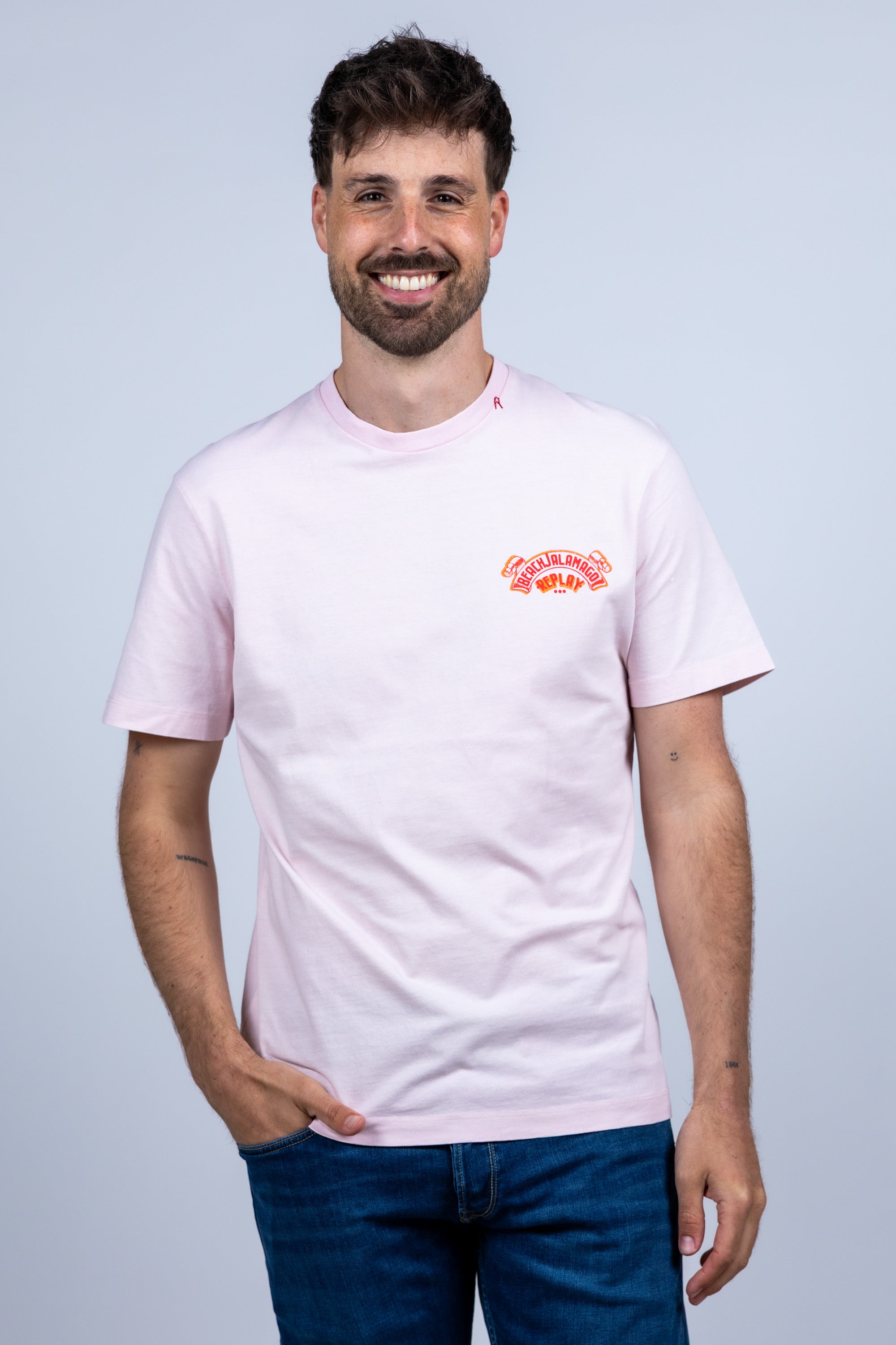 T-shirt met print - Roze