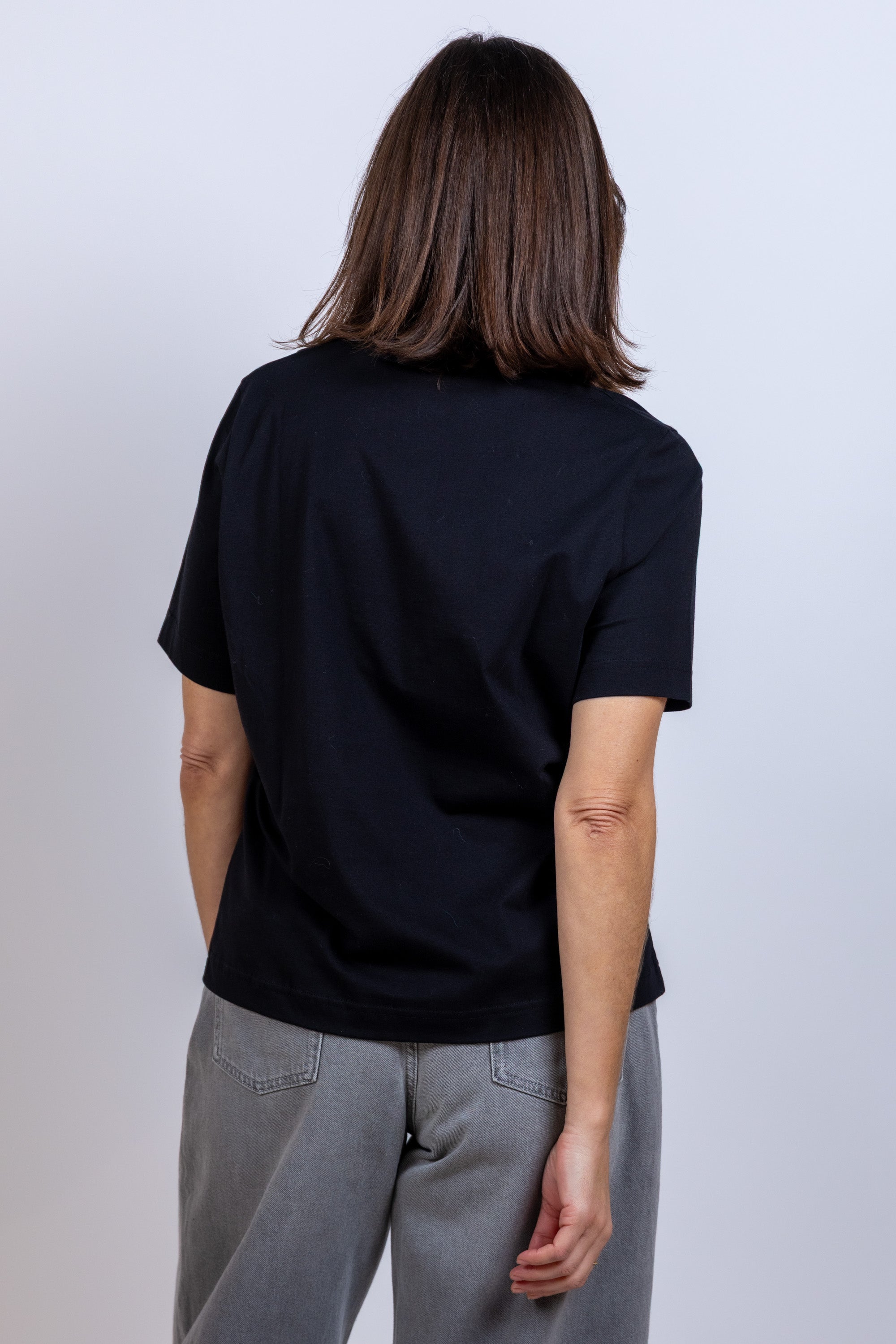 T-shirt met ronde hals - Zwart