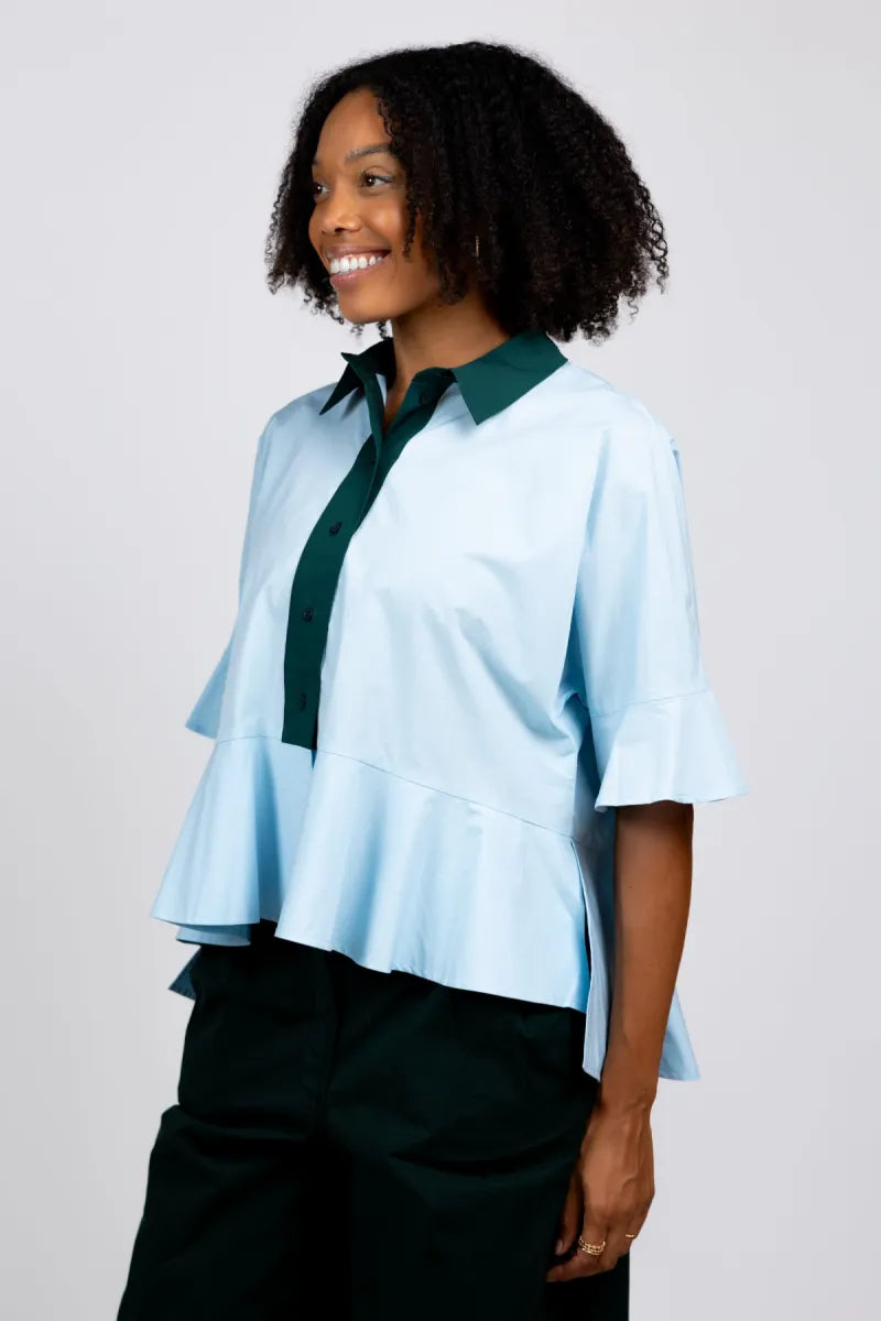 ESSENTIEL ANTWERP ESSENTIEL ANTWERP KAYLEE PEPLUM Getailleerde blouse - Bleu