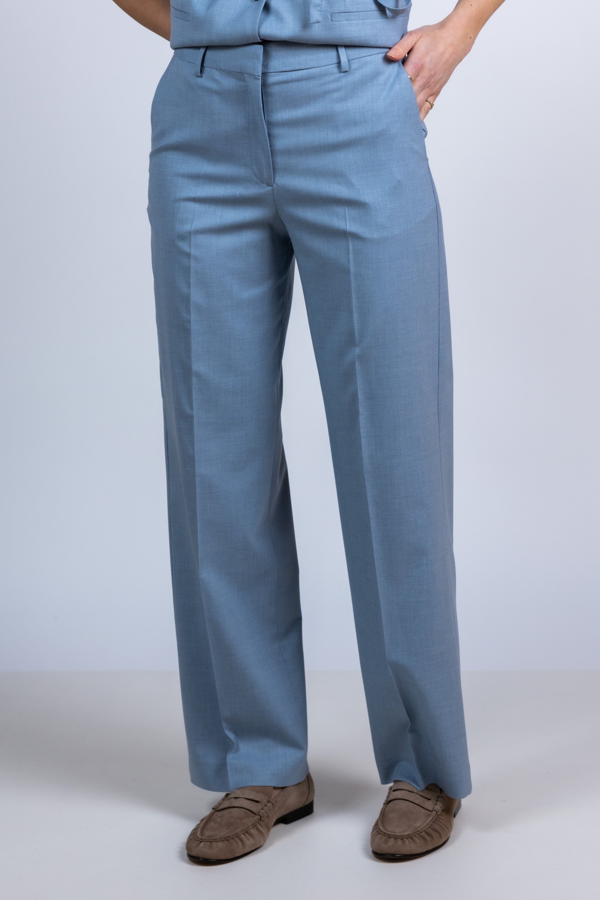 Broek met rechte pijpen - Bleu
