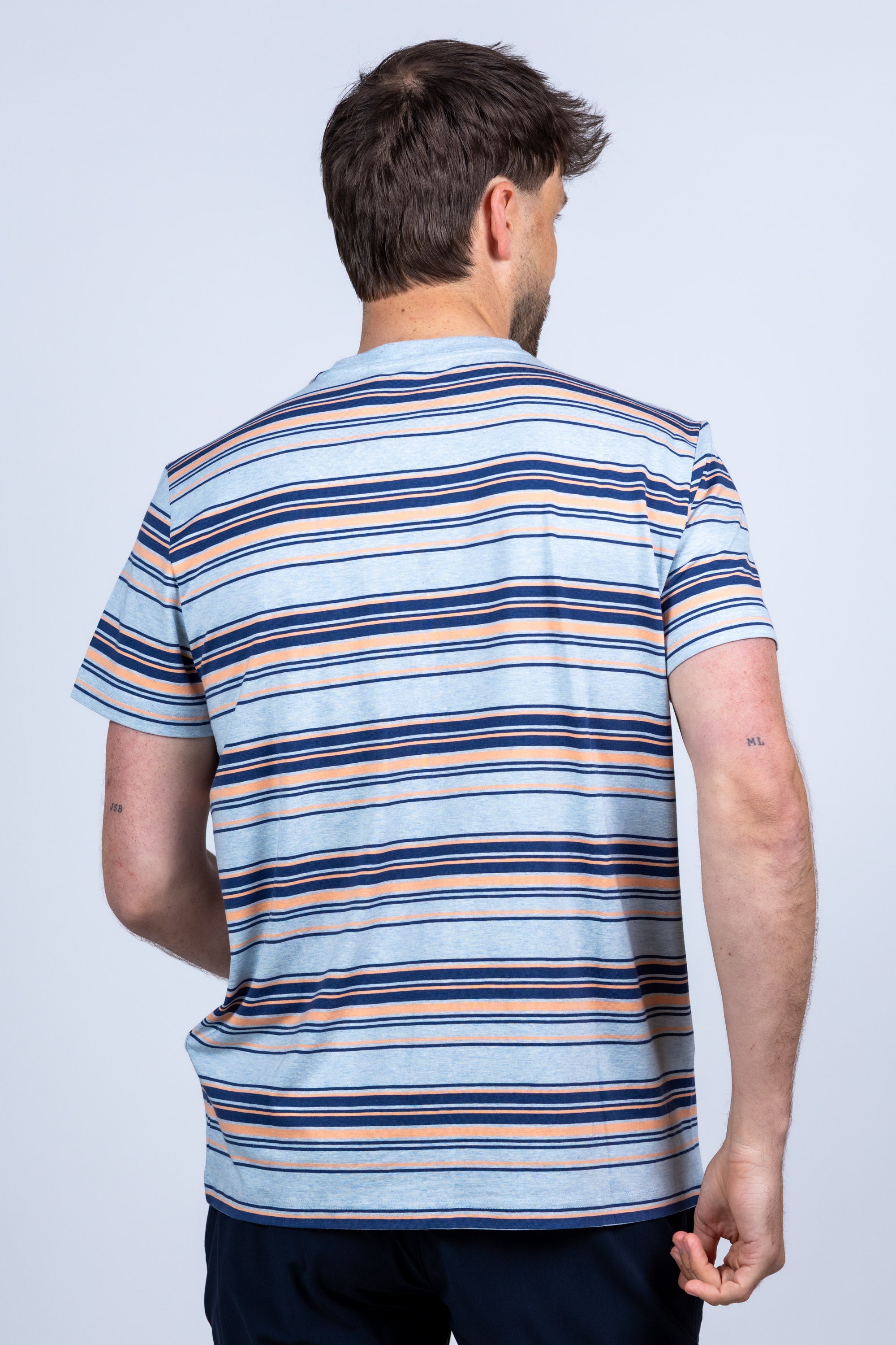 T-shirt met strepen - Bleu