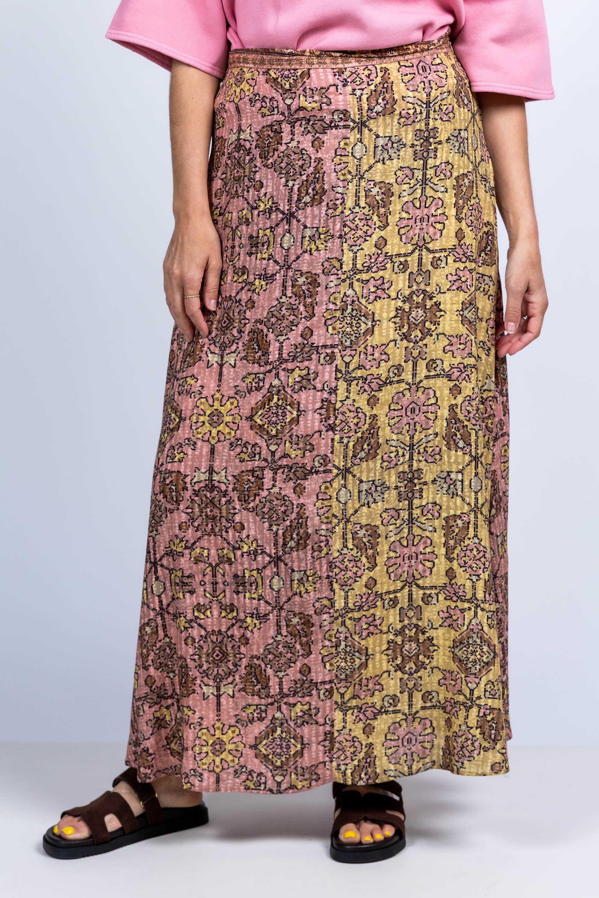 Rok met print - Geel