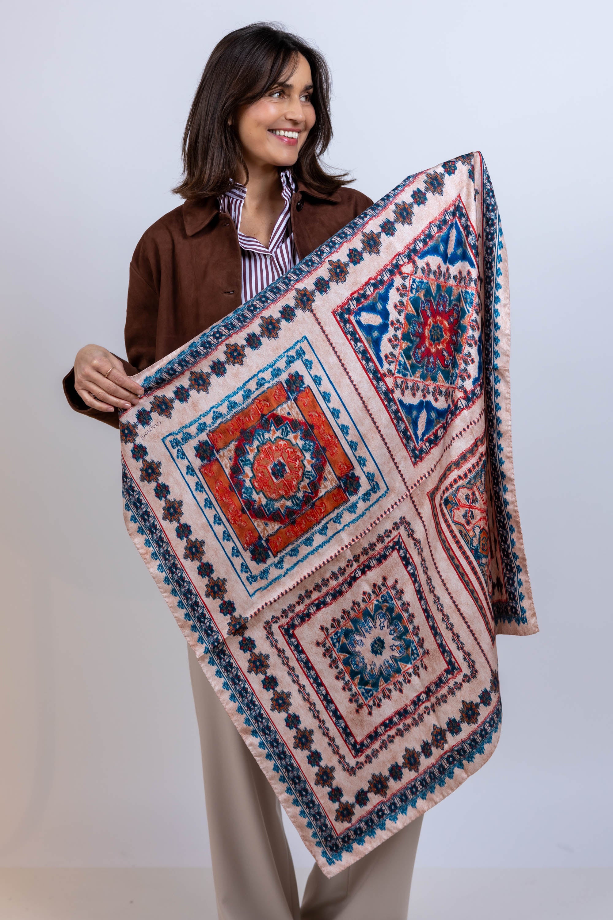 Sjaal met print - Roze