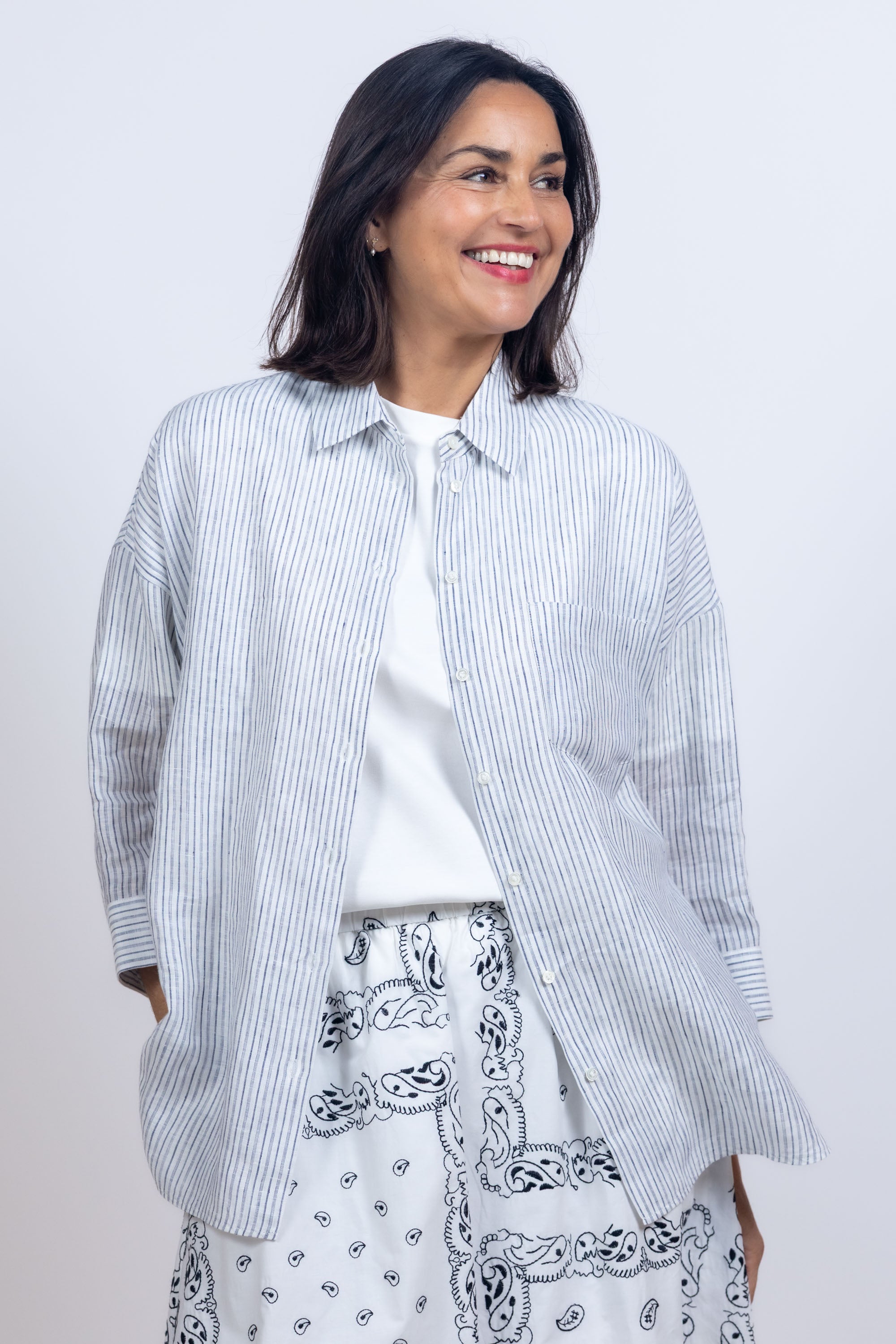 Blouse met strepen - Marine