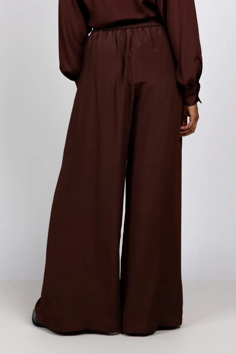 MOMONI MOMONI ASPEN MO13 Wijde pantalon - Bruin