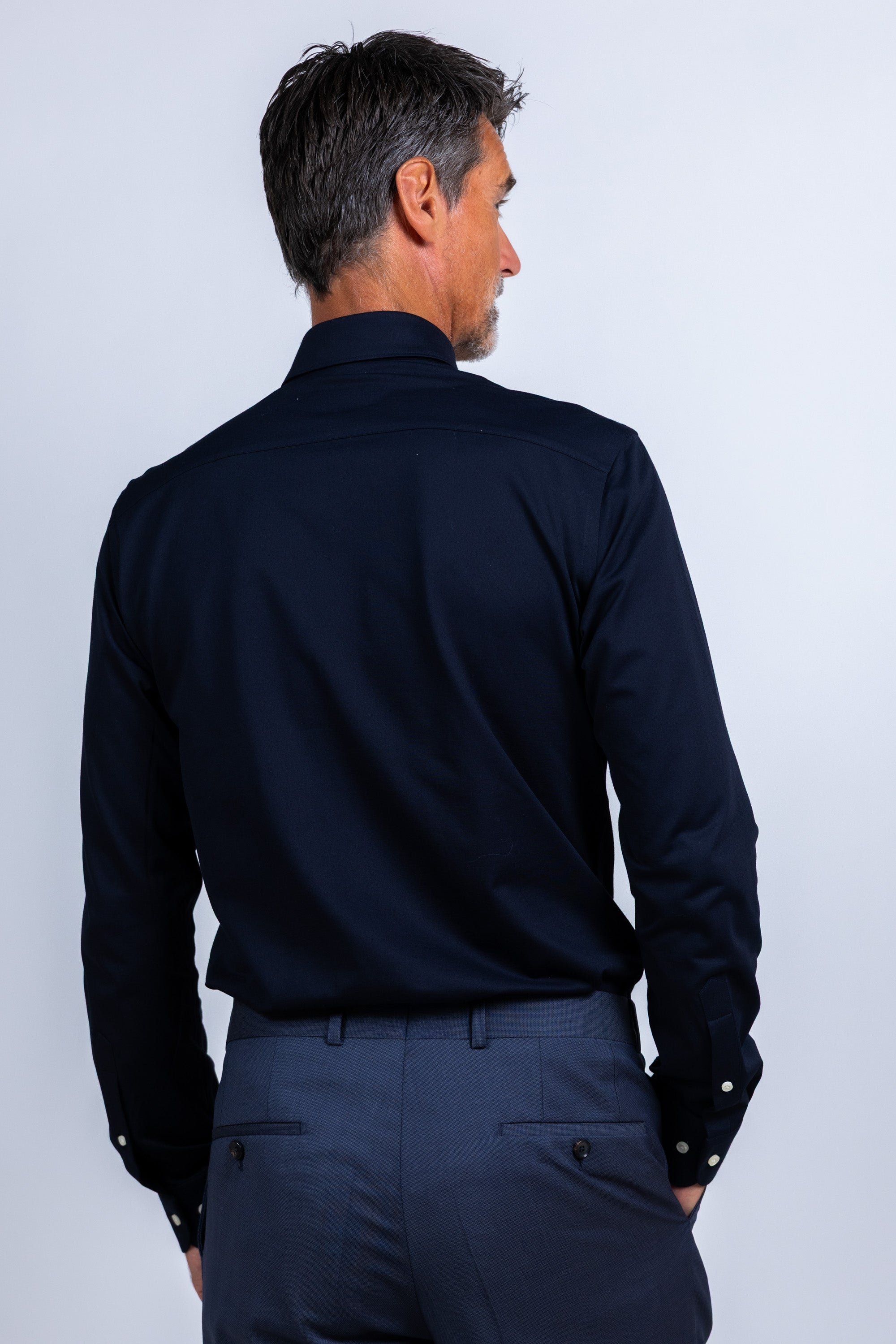 Overhemd met knopen - Marine