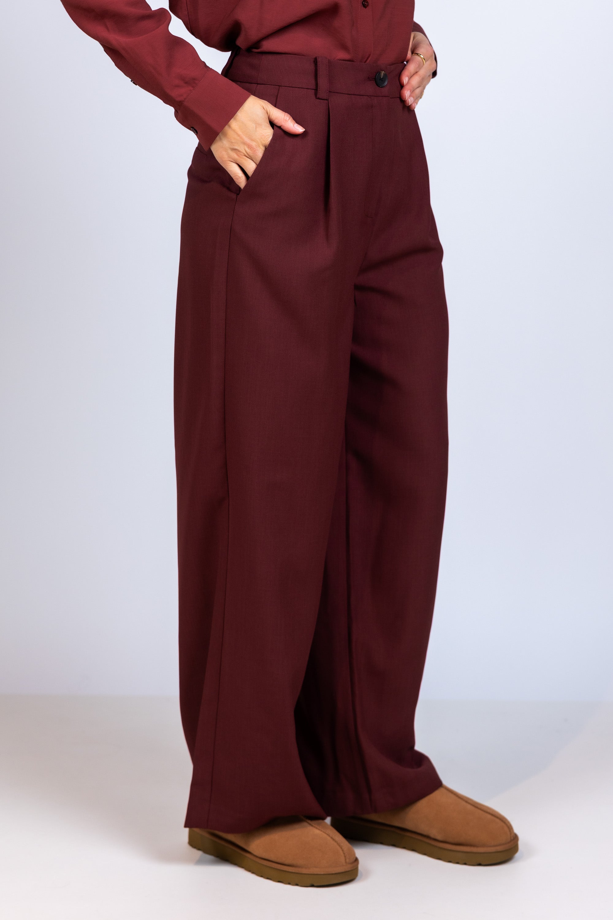 Wijde pantalon - Brique